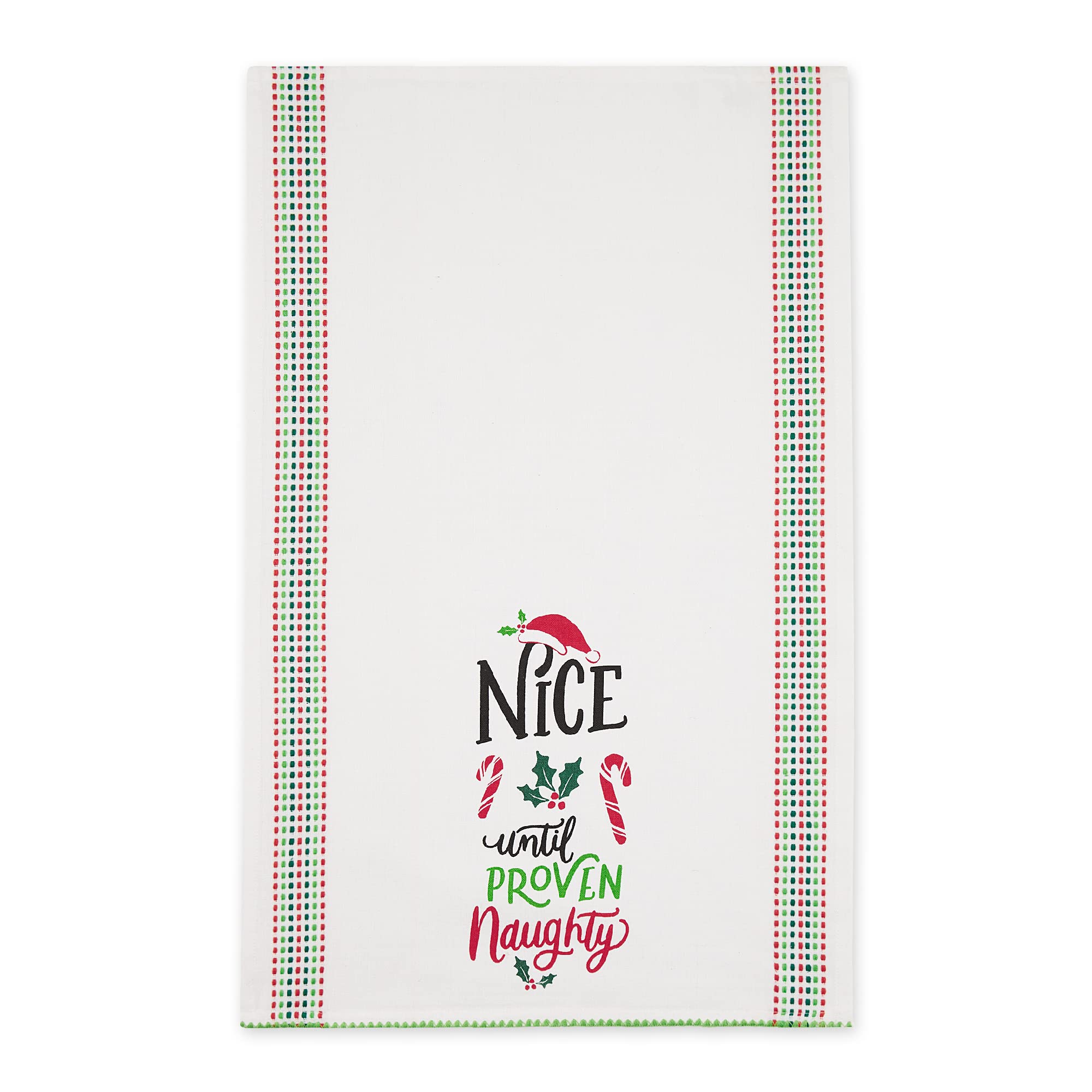 Dii Holiday Kitchen Towel Set, Christmas Tea Towels For Baking, Cooking & Entertaining 18X28, Naughty/Nice, 2 Piece