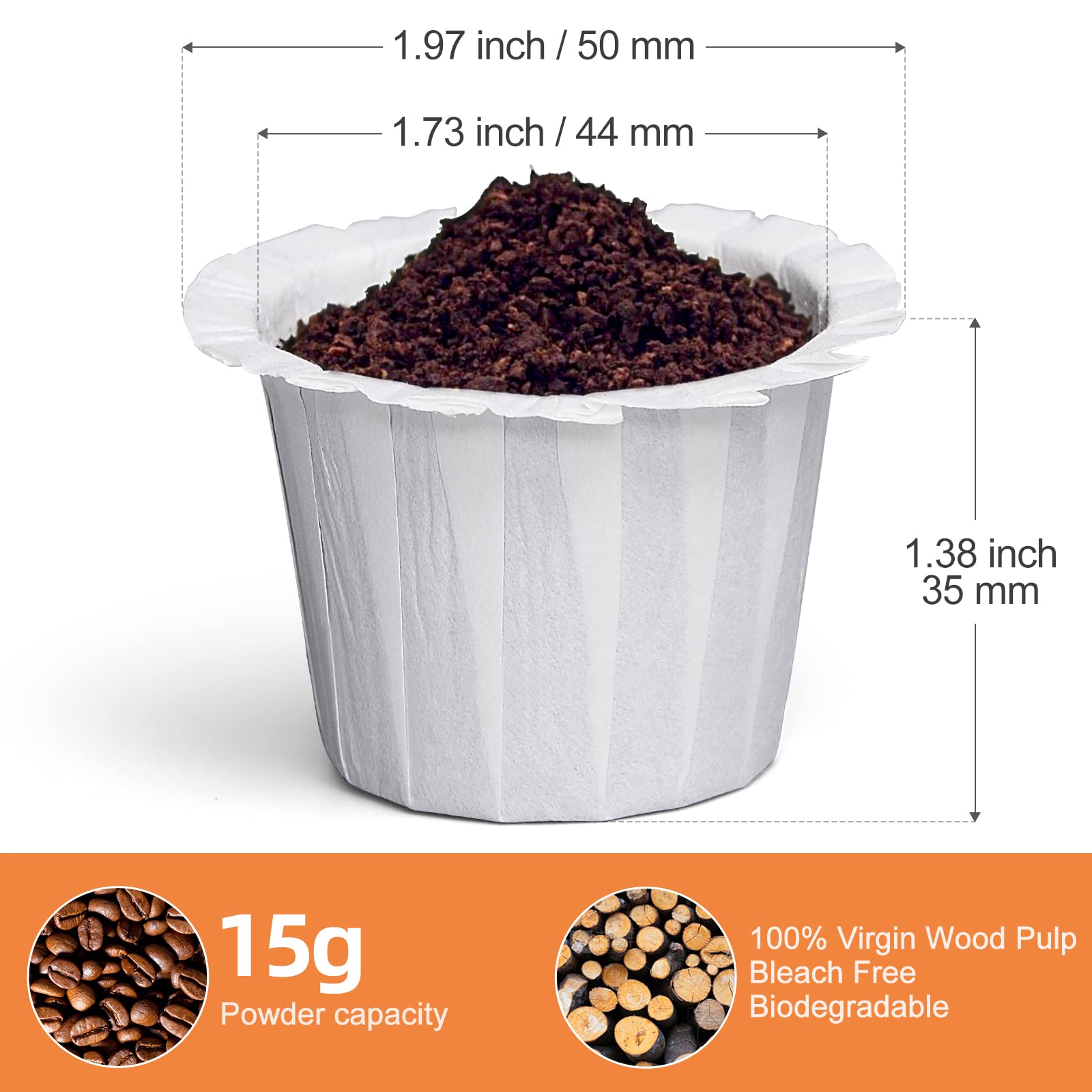 300 Count Fanativita K Cup Coffee Filters Disposable For Keurig Single Cup, Compatible With All Reusable K Cups (White)