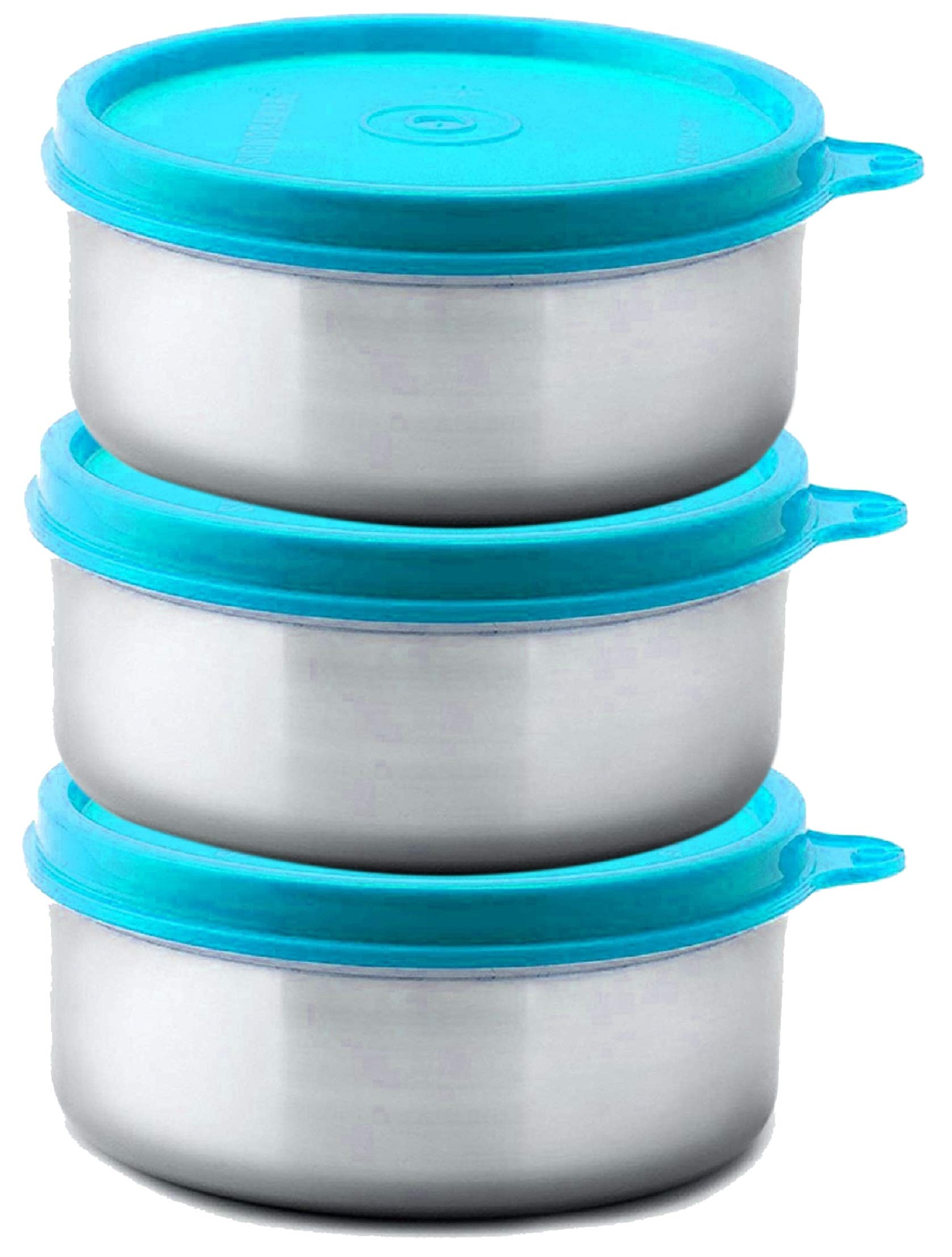 Signoraware Executive Steel Container Medium, Set Of 3,350Ml + 350Ml+350Ml, Blue