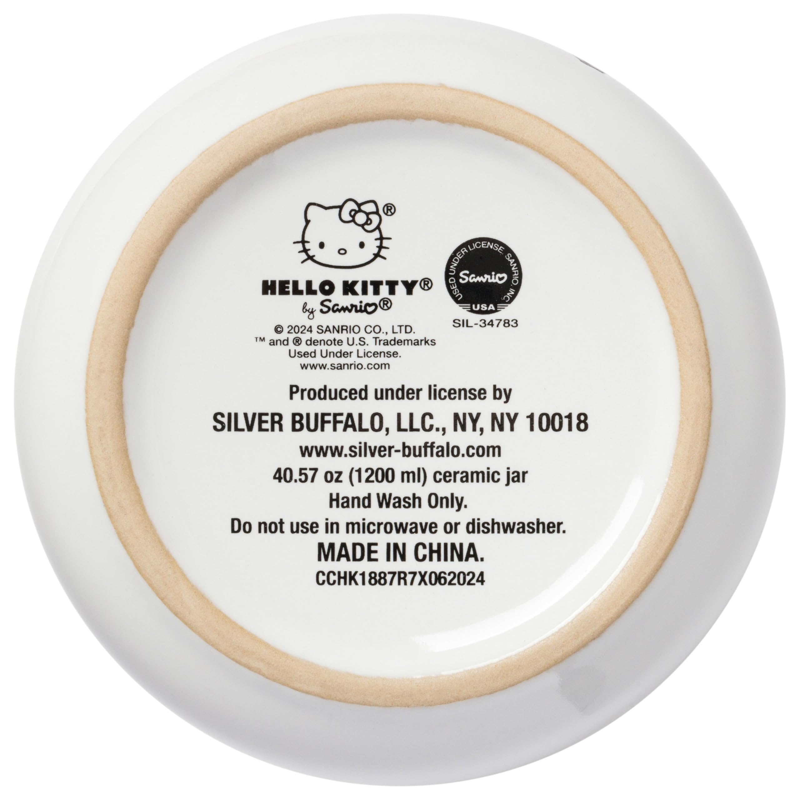 Silver Buffalo Sanrio Hello Kitty Halloween Spooky Mummy Ceramic Cookie Snack Candy Jar With Airtight Bamboo Lid (Small)