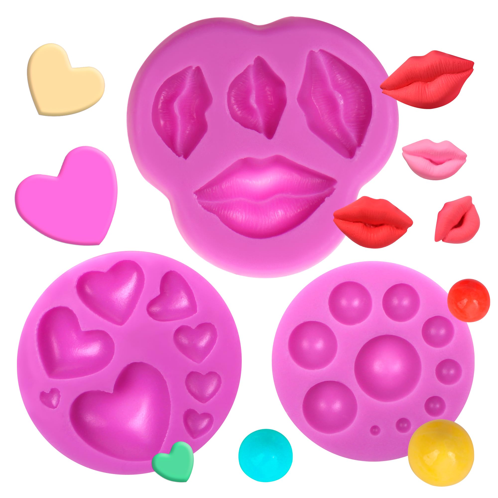 2 Packs Lips Chocolate Silicone Molds, 8-Cavity Kiss Shape Fondant Molds For Valentine'S Day Cake Decoration Cupcake Toppers Can