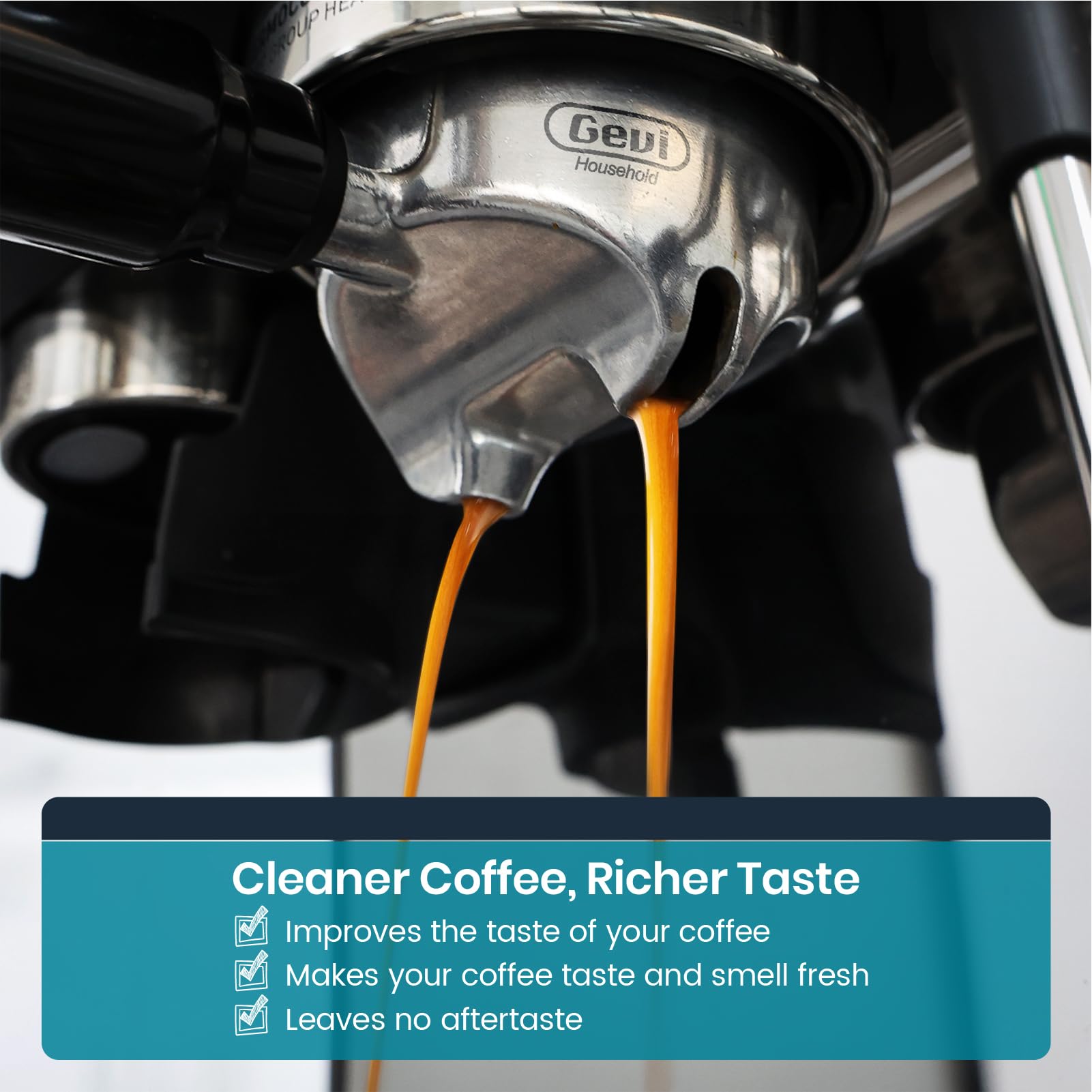 Gevi Household Coffee Maker Cleaner, Espresso Machine Cleaning Powder - 12 Use & Individually Packed For Each Use | Organic Citr