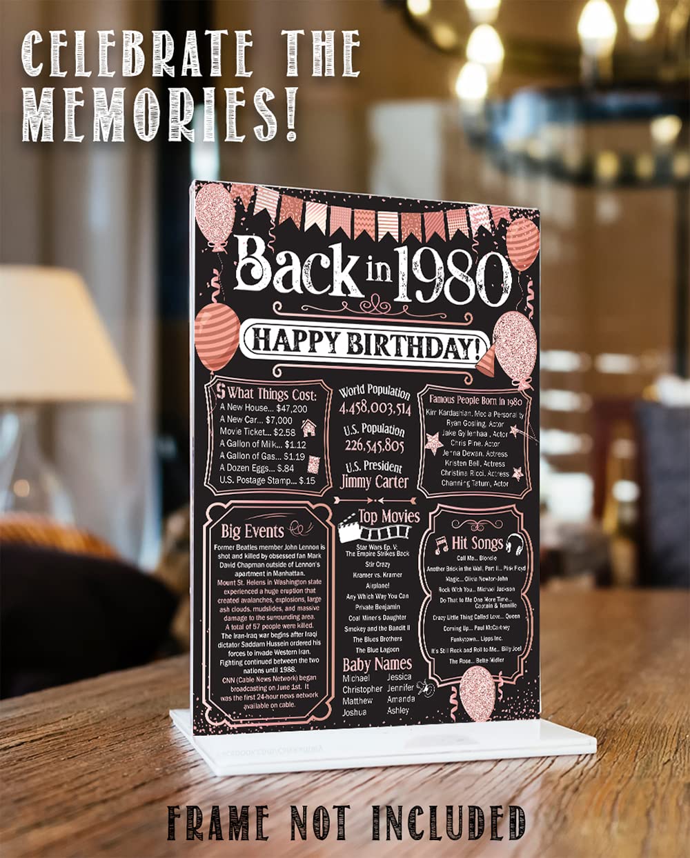 45th Birthday Party Decorations for 45th Birthday (Forty-five) - Remembering The Year 1980 - Party Supplies - Gifts for Men and