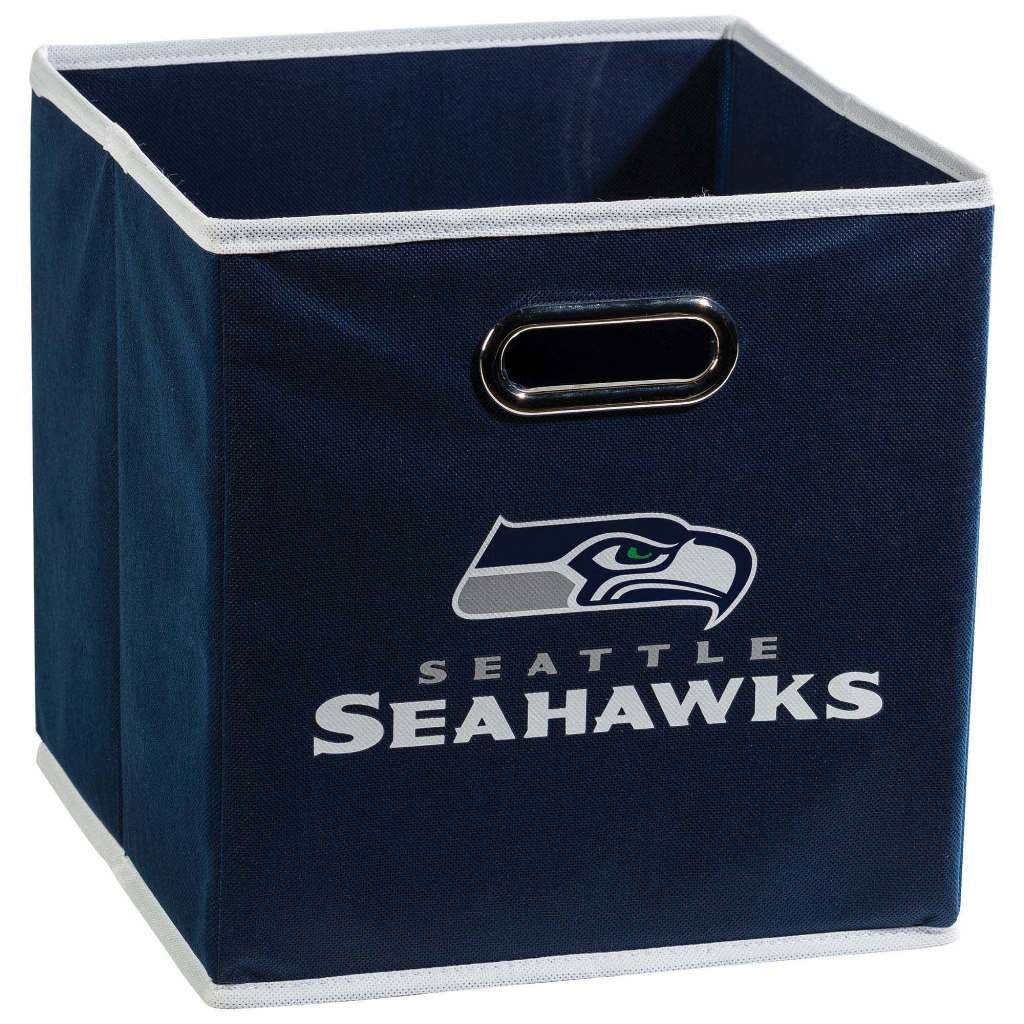 Franklin Sports Nfl Seattle Seahawks Collapsible Storage Bin Nfl Folding Cube Storage Container Fits Bin Organizers Fabric Nfl T