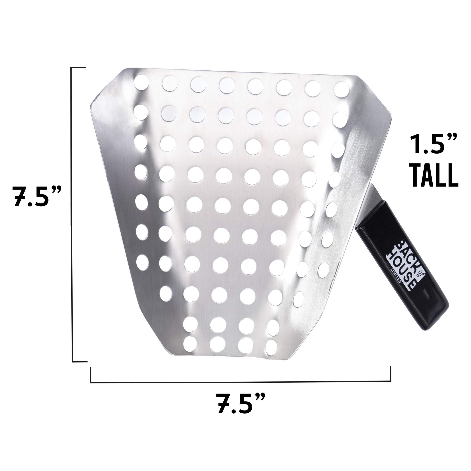 Popcorn Speed Scoop - Perforated Stainless Steel Quick-Fill Scooper For Bags, Buckets & Boxes, Removes Unpopped Kernels - Utilit