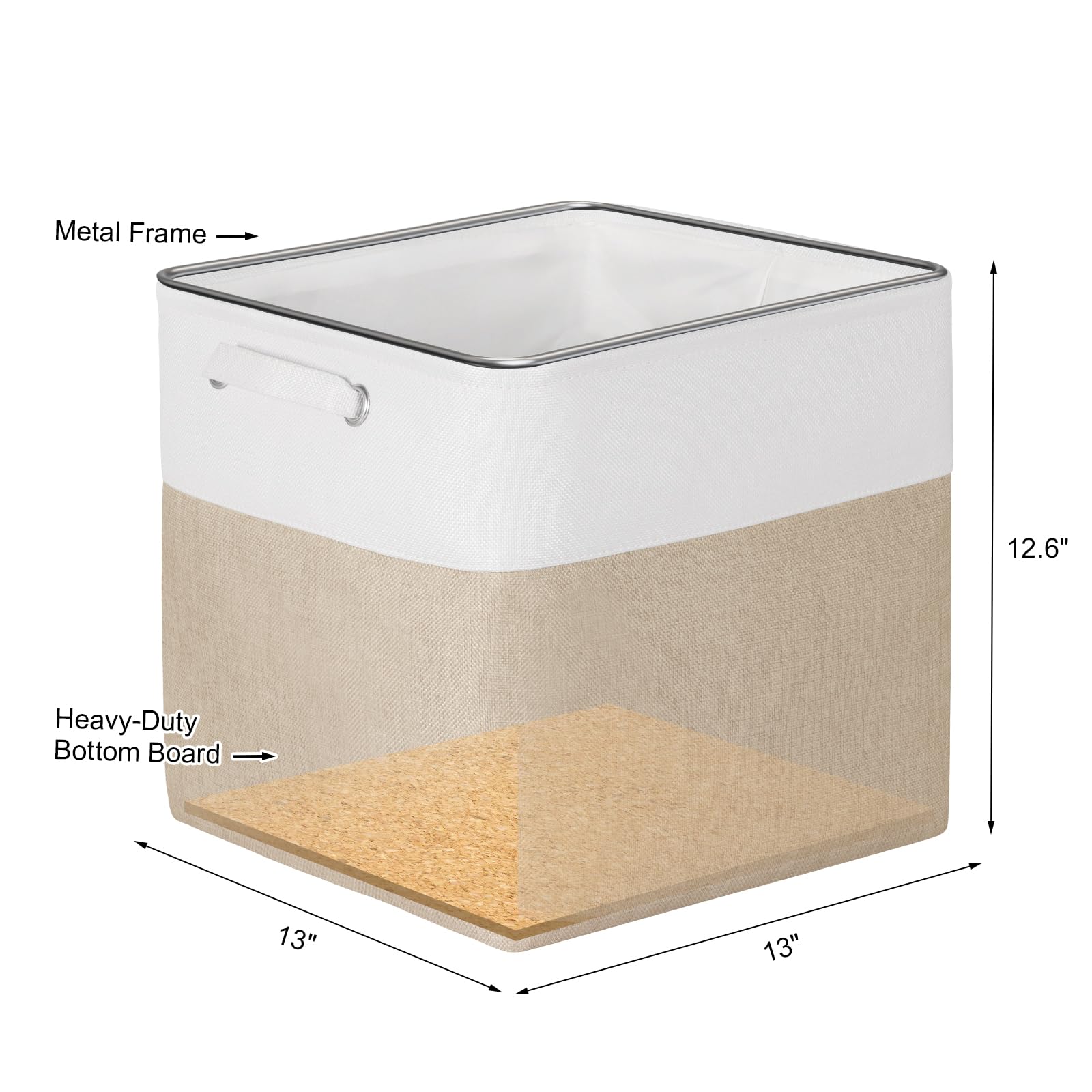 Kntiwiwo Cube Storage Bins 13'' X 13'' X 13'', Foldable Fabric Storage Cubes With Hnadles, Large Closet Organizer Basket For She