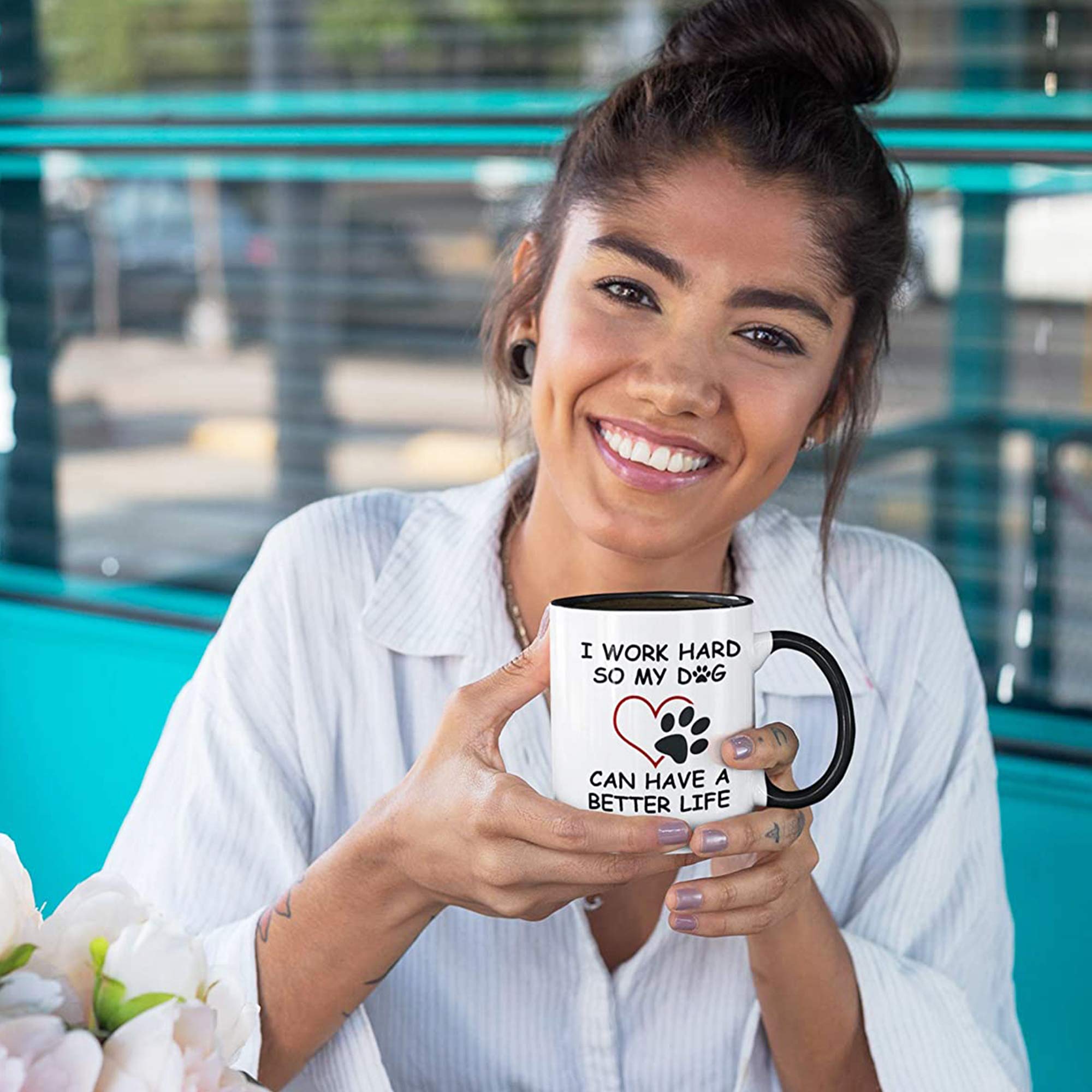 Grehge Gtr Source I Work Hard So My Dog Can Have A Better Life - Dog Lover Mug - Ceramic Cup - Dog Decor - Dog Gifts - Microwave