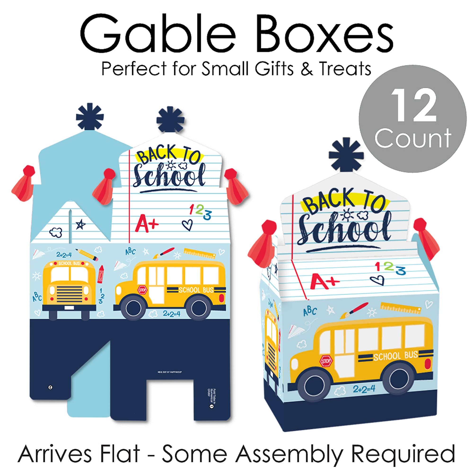 Big Dot Of Happiness Back To School - Treat Box Party Favors - First Day Of School Classroom Decorations Goodie Gable Boxes - Se