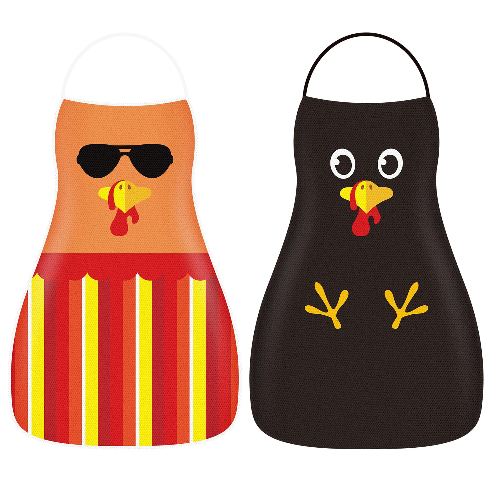 Oaxntgw 2 Pcs Thanksgiving Turkey Apron Cute Thanksgiving Day Turkey Kitchen Kids Cooking Apron Cooking Chef Aprons Funny Fall A