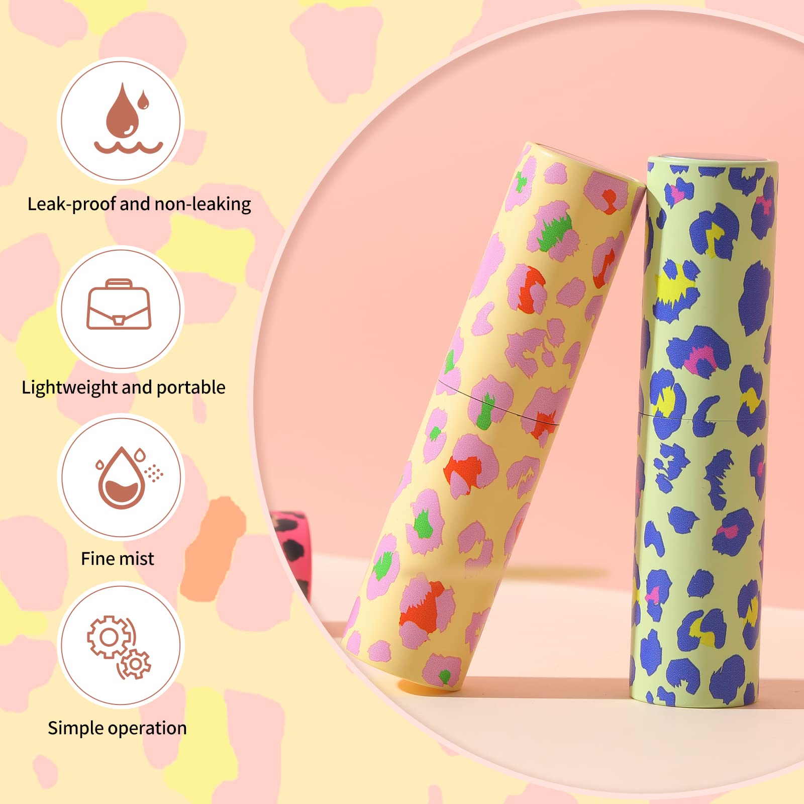 Lil Ray 8ml/5PCS Portable Mini Perfume Atomizer Spray Bottle  Leopard Print Travel Refillable Atomizer Sprayer for Perfume Cologn  Fragrance with Twist Design