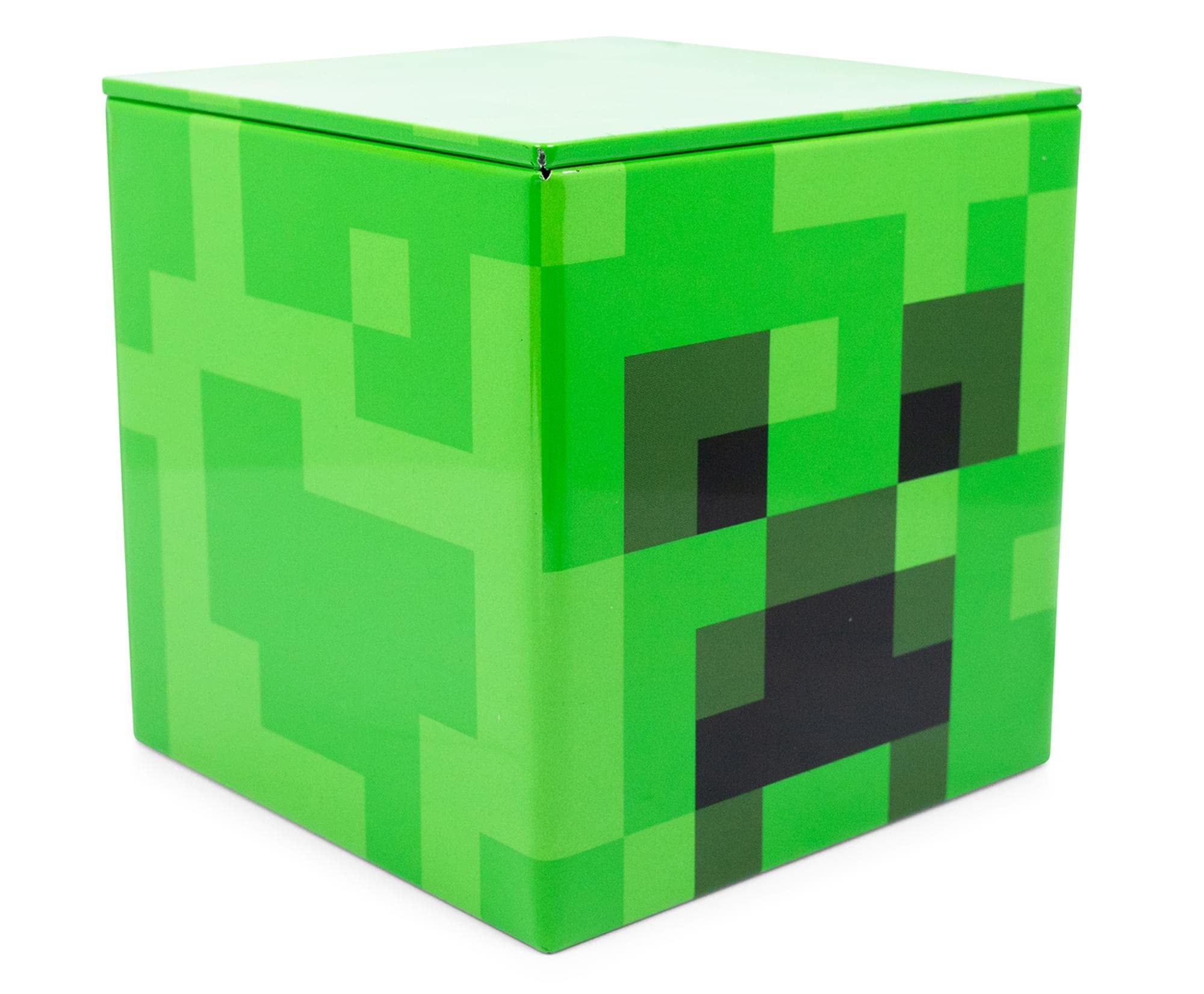 Minecraft Creeper 4-Inch Tin Storage Box Cube Organizer With Lid | Basket Container, Cubby Cube Closet Organizer, Home Decor Pla