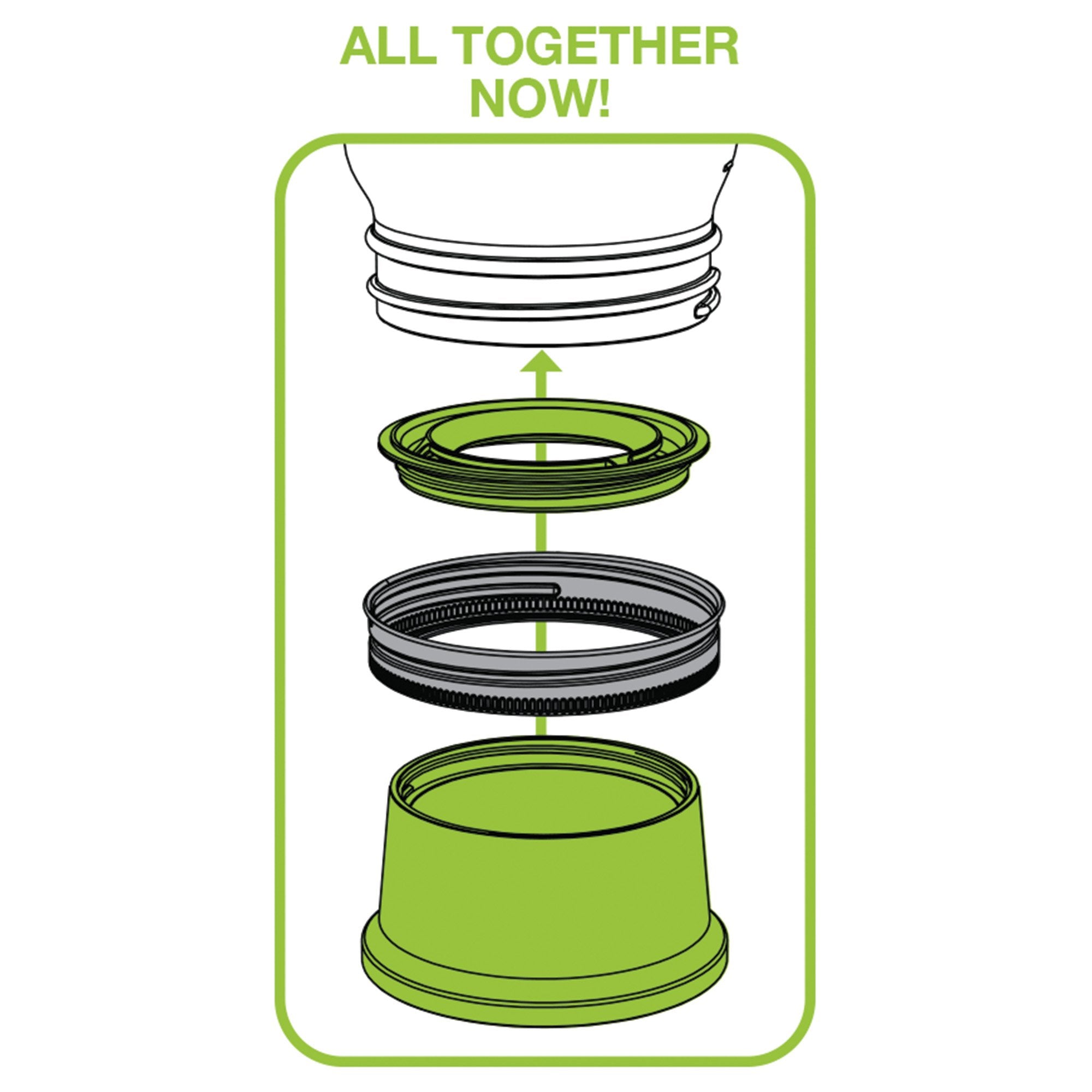 Jarware Herb Saver Lid For Wide Mouth Mason Jars, Green