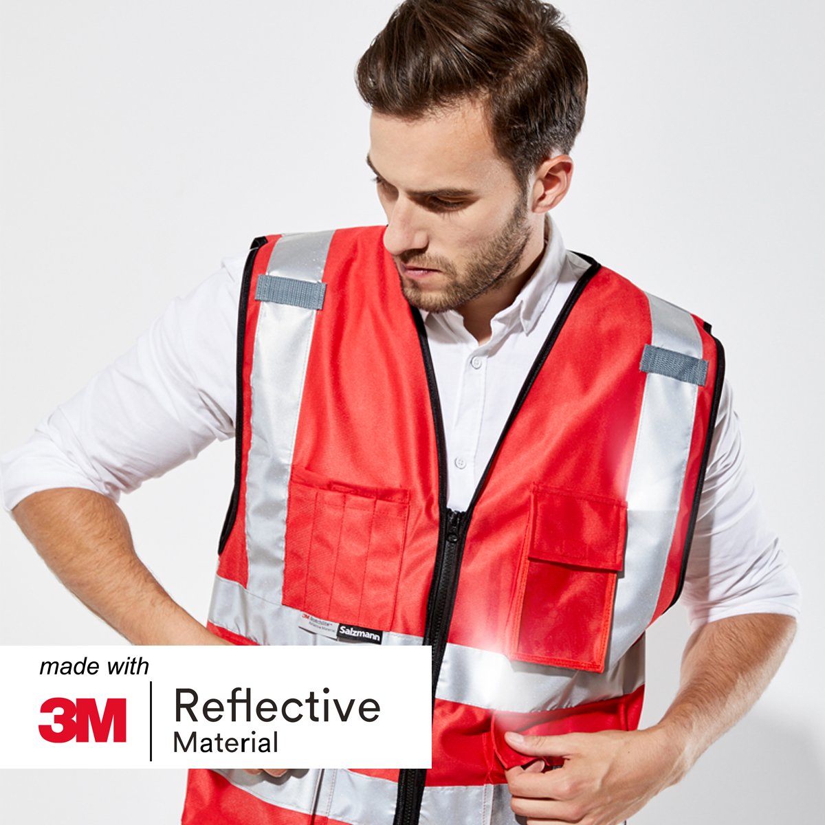 Salzmann 3M Multi-Pocket Working Vest - Reflective Vest - Made With 3M Reflective Material