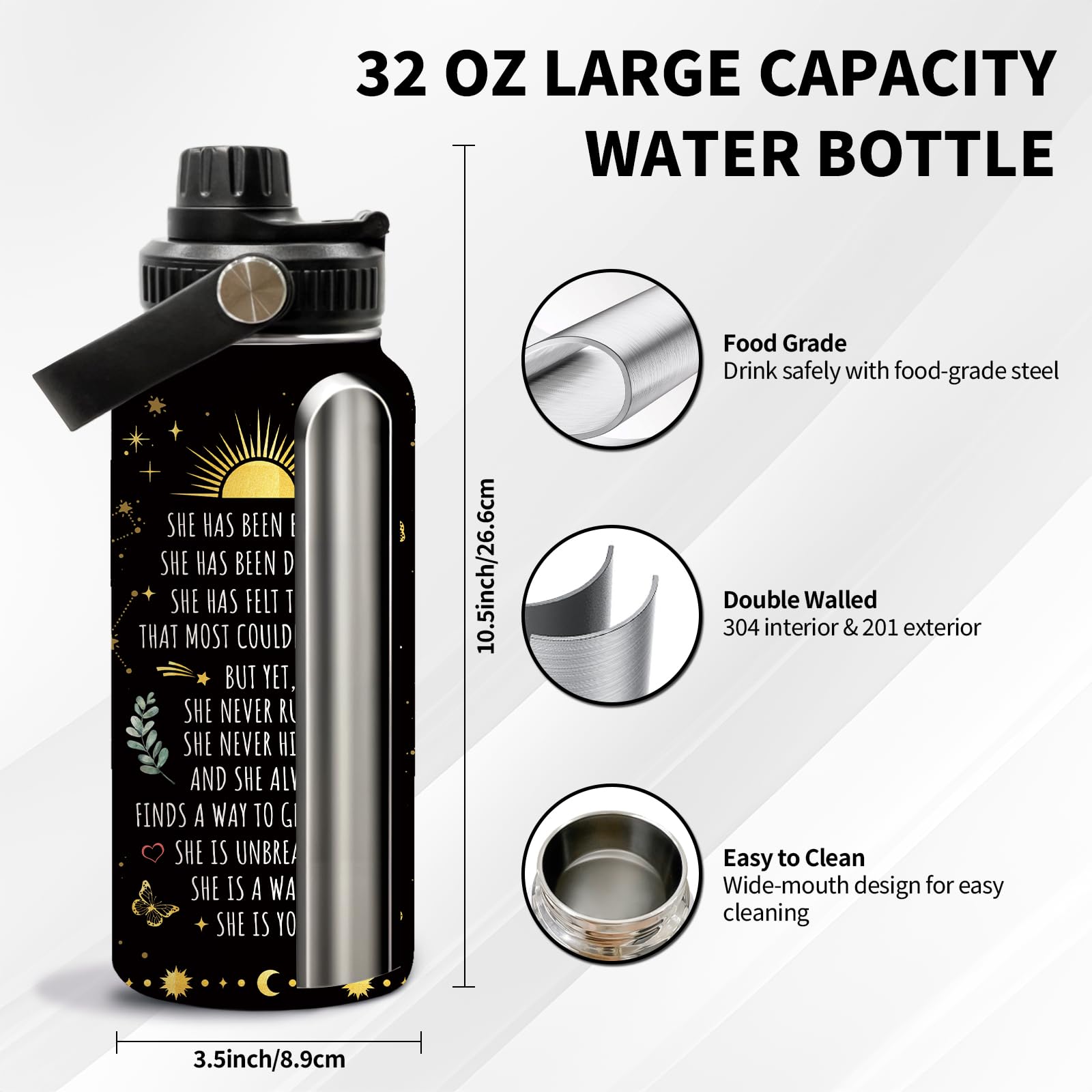 Uibunoo Get Well Soon Gifts for Women After Surgery, Inspirational Water Bottle 32oz, Sympathy Gift for Thanksgiving Christmas,