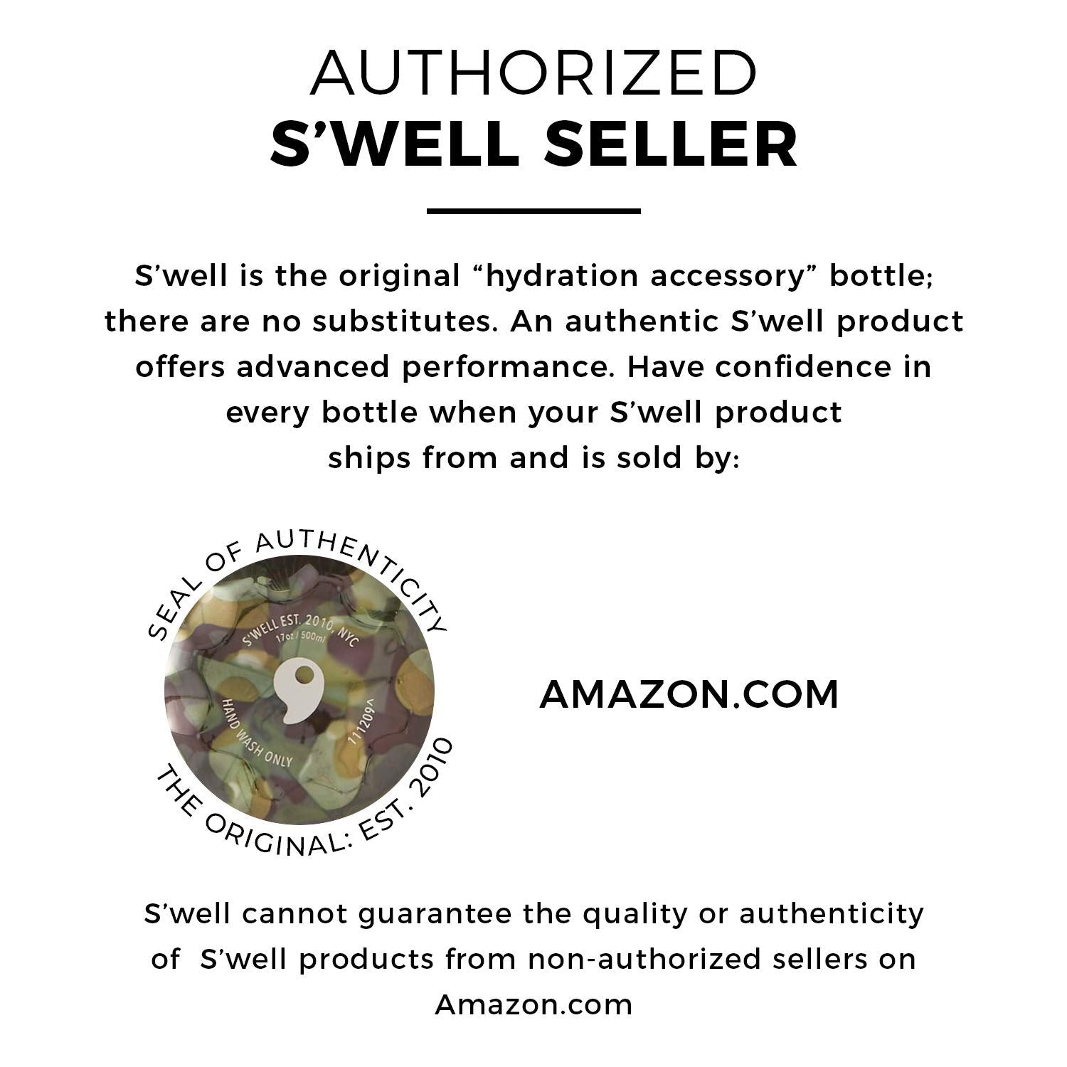 S'Well Stainless Steel Water Bottle - 17 Fl Oz - Incognito - Triple-Layered Vacuum-Insulated Containers Keeps Drinks Cold For 41