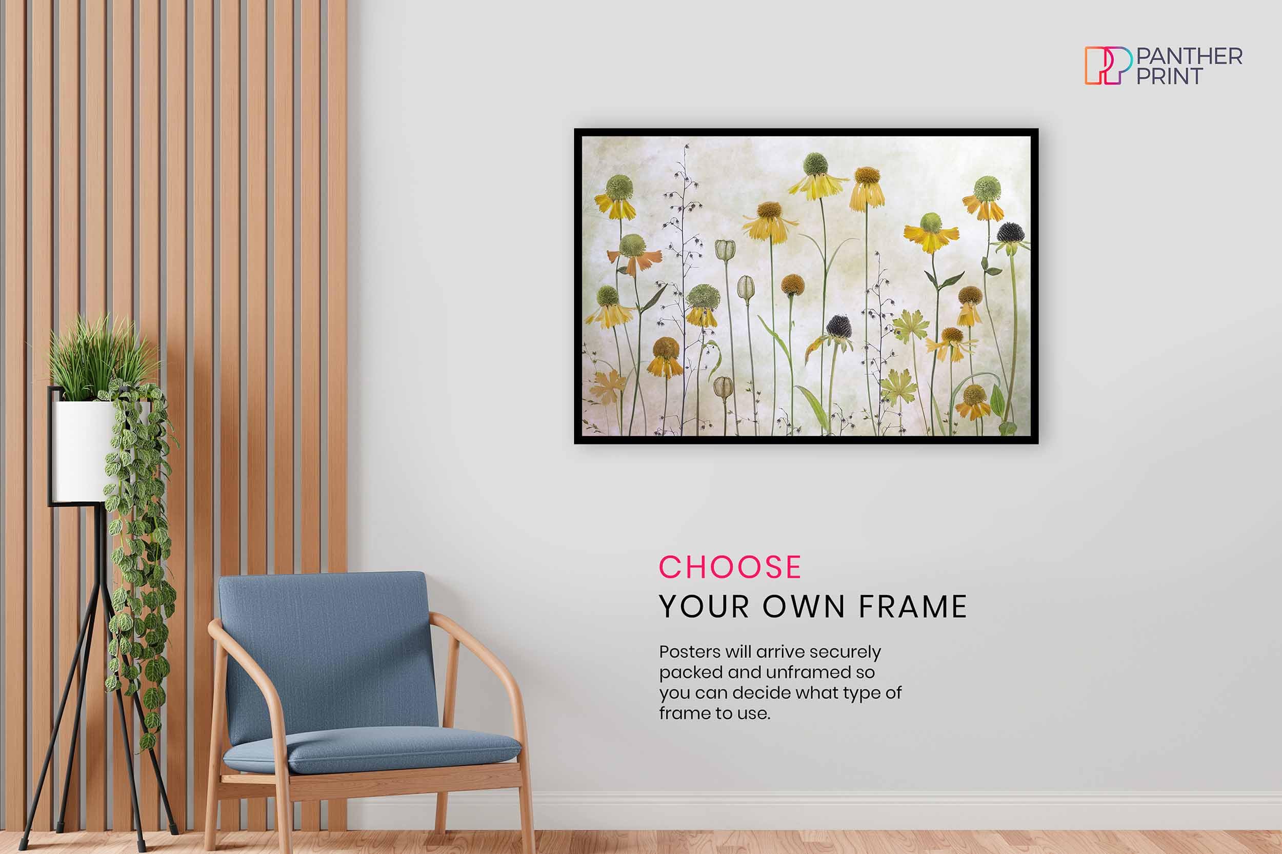 Panther Print Helenium Unframed Poster, Pictures For Home Walls, Bedroom, Living Room & Bathroom Decor 91X61Cm (36X24In)