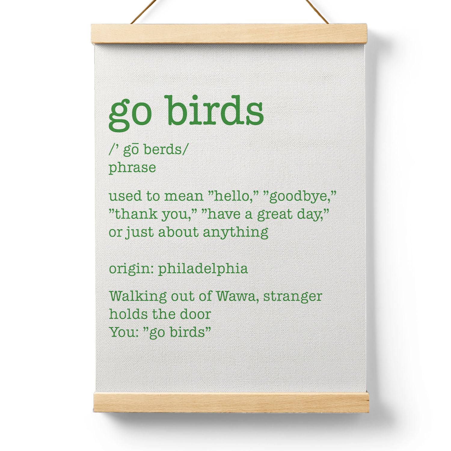 Ryeolo Football Light Green Motivational Wooden Poster Hanger Frame 12.5X17 Inch,Go Birds Poster Hanger Frame,Go Birds Definitio