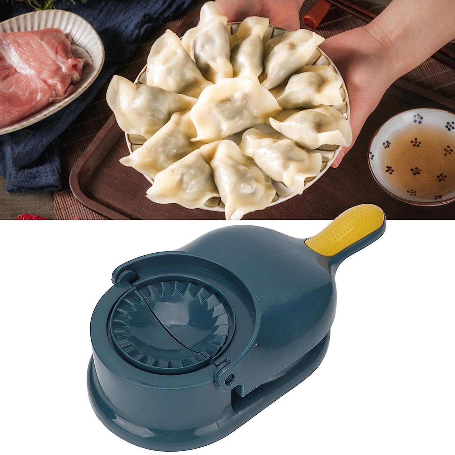 Romino 2In1 Momos Maker Machine, Skin Press Gujiya Mould Dumpling Maker, Momo Maker Mould Kitchen Dumpling Tool For Ghughra Kajj