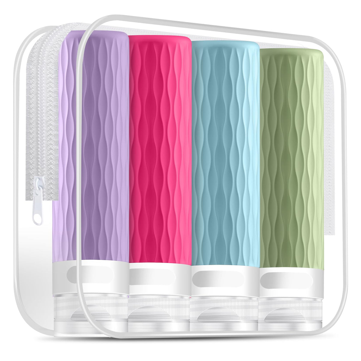 Yealife Travel Bottles For Toiletries, Tsa Approved 3.4Oz Travel Size Containers, Bpa Free Leak Proof Silicone Traveling Bottles
