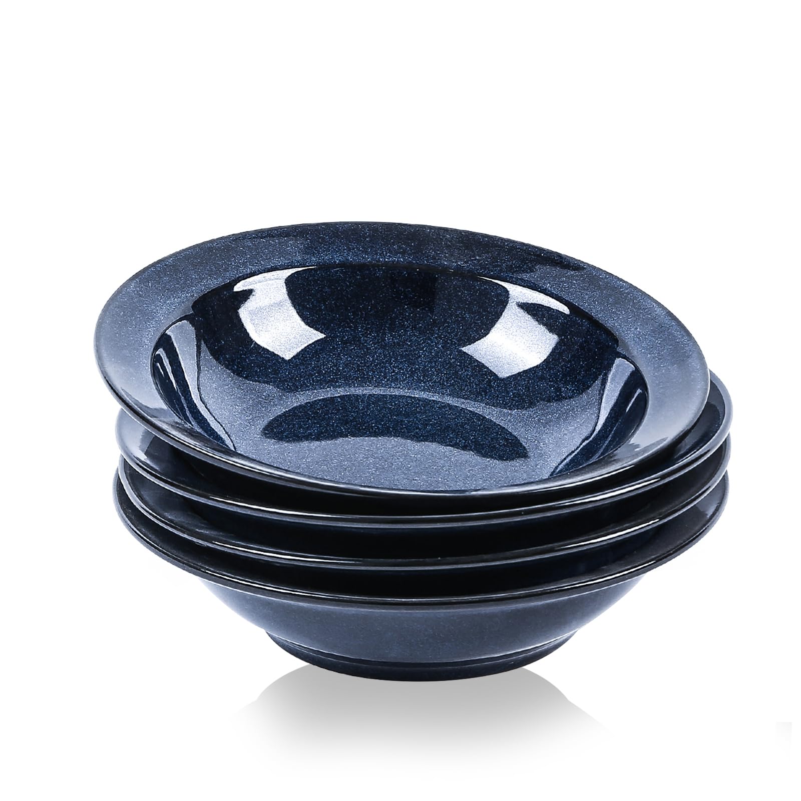 Vicrays Wide Rim Soup Bowls - 27Oz Ceramic Pasta Plates Bowl Set Of 4 For Gumbo Salad Spaghetti Dipping Bread Dishes Home Restau