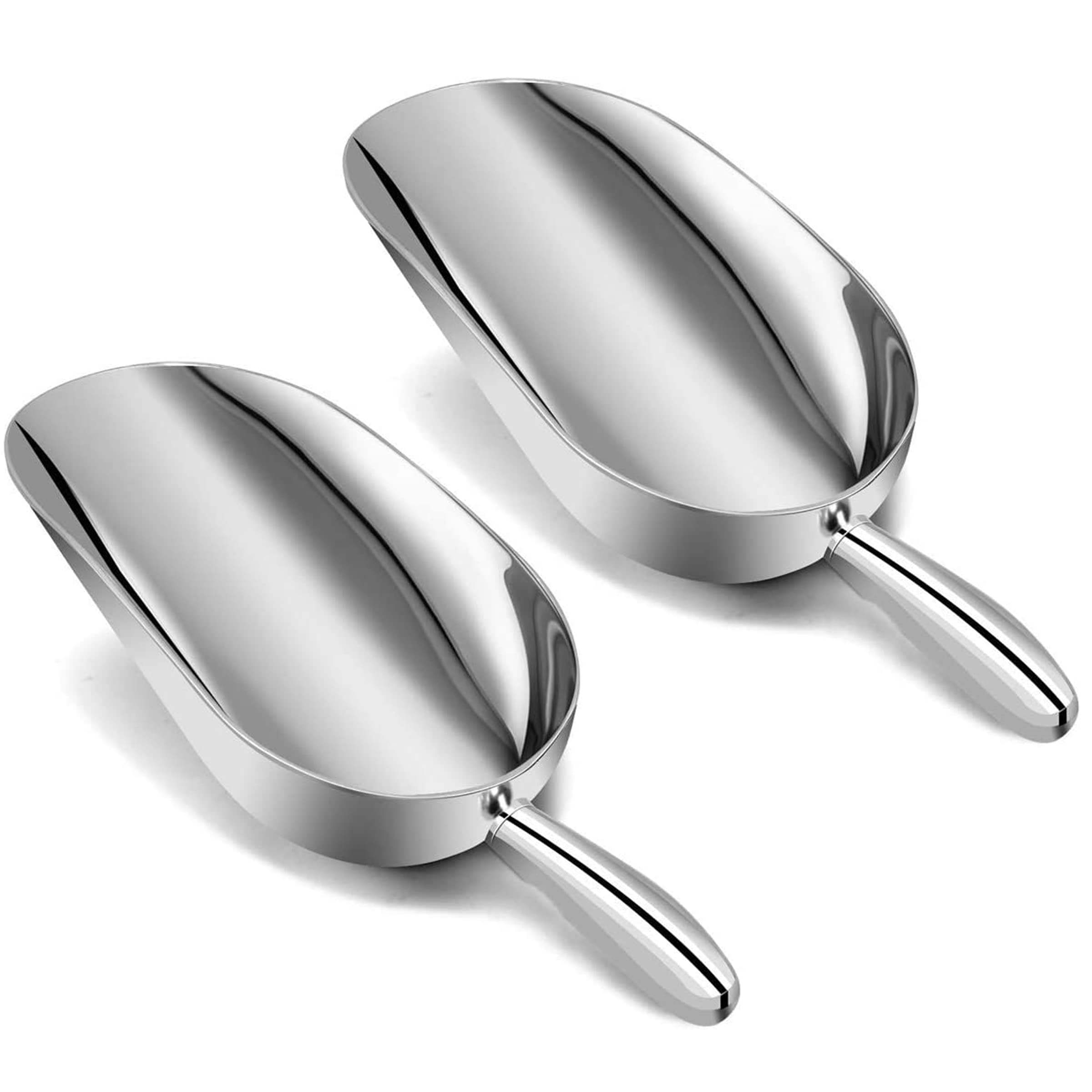 As-12 Set Of 2, 12 Oz. (Ounce) Bar Ice Scoop, Dry Bin Scoop, Dry Goods Scoop, Candy Scoop, Spice Scoop, Cast Aluminum