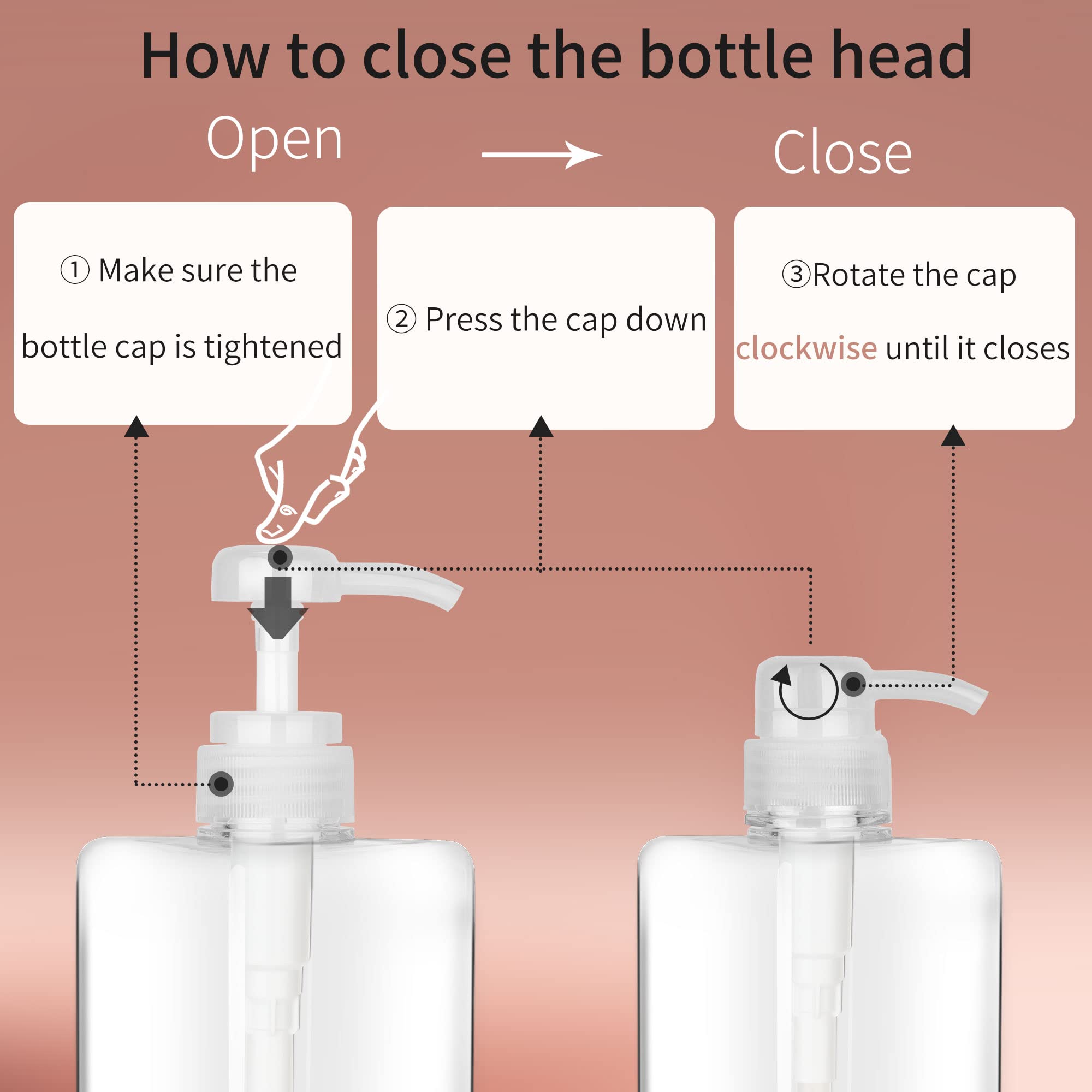 450Ml (15.2Oz) Pump Bottle Dispenser Jansburg 2Pack Refillable Square Plastic Lotion Dispenser Empty Lotion Pump Bottle For Esse
