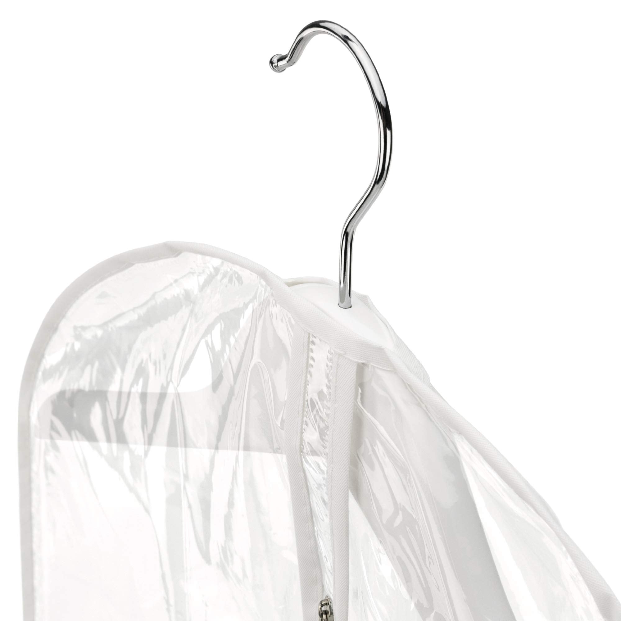 Hangerworld 12 Pack Clear 40Inch Showerproof White Trim Suit Coat Garment Clothes Carry Cover Protector Bags