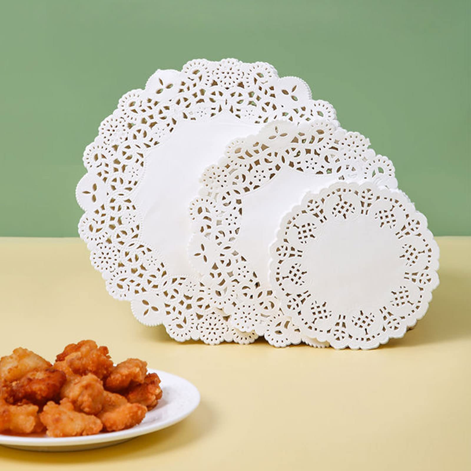 Paper Doilies Assorted Sizes - White Round Lace Paper Doilies For Cakes, Desserts, Tableware Food Decoration, Pack Of 150(6, 8,