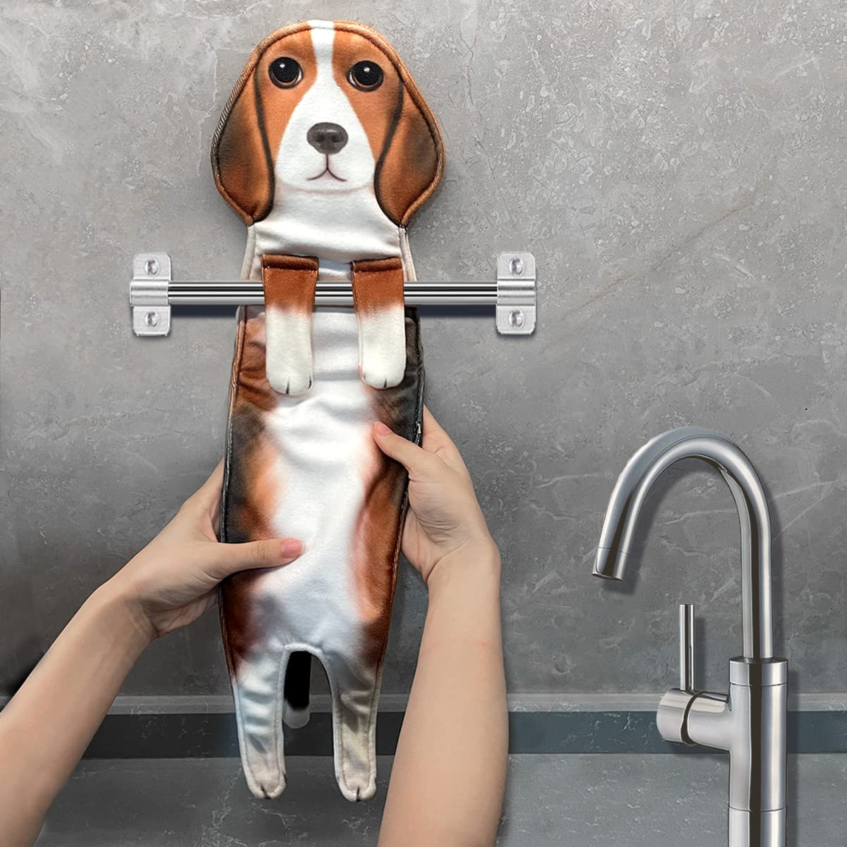 Poshgrand Beagle Funny Hand Towels For Bathroom Kitchen Decor Dog Towel Decorative Hanging Washcloths Face Towels Super Absorben