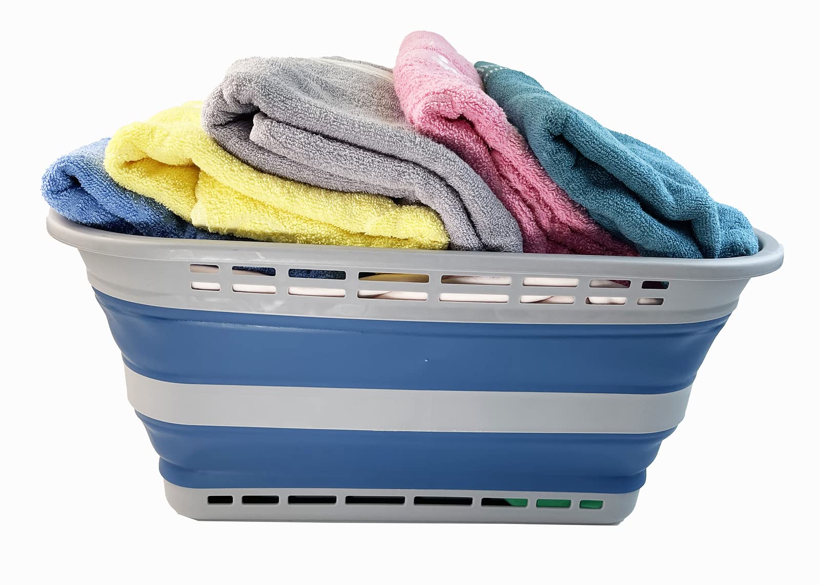 Sammart 42L (11 Gallons) Collapsible Plastic Laundry Basket - Portable Pop Up Storage Container/Organizer - Portable Hamper - Sp