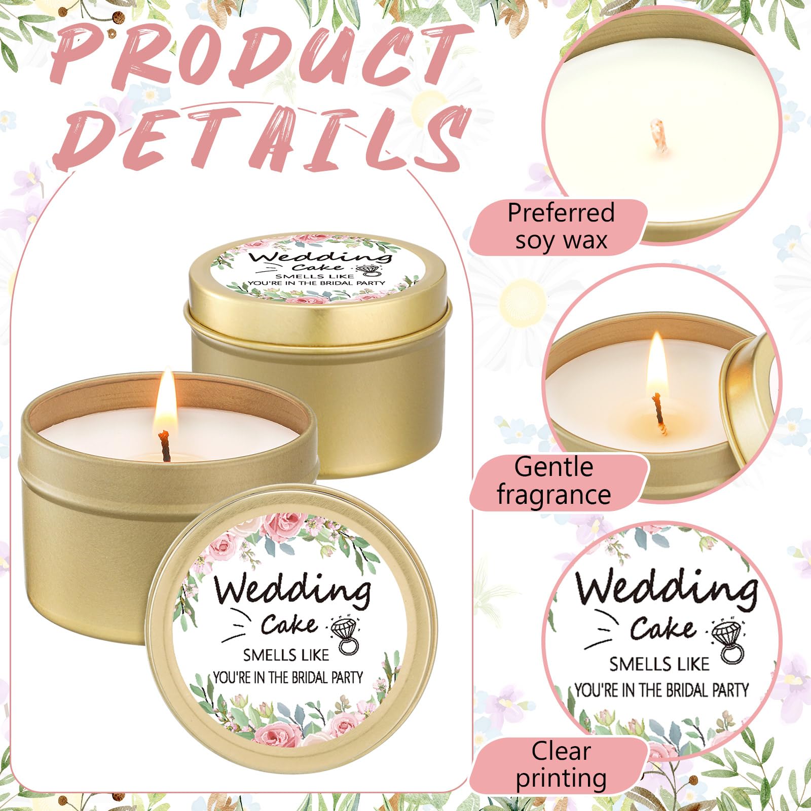 Conelist 8 Pcs Bridesmaid Proposal Gifts Smells Like You re in The Bridal Party Candles Bridesmaid Gifts Natural Soy Wax Candles