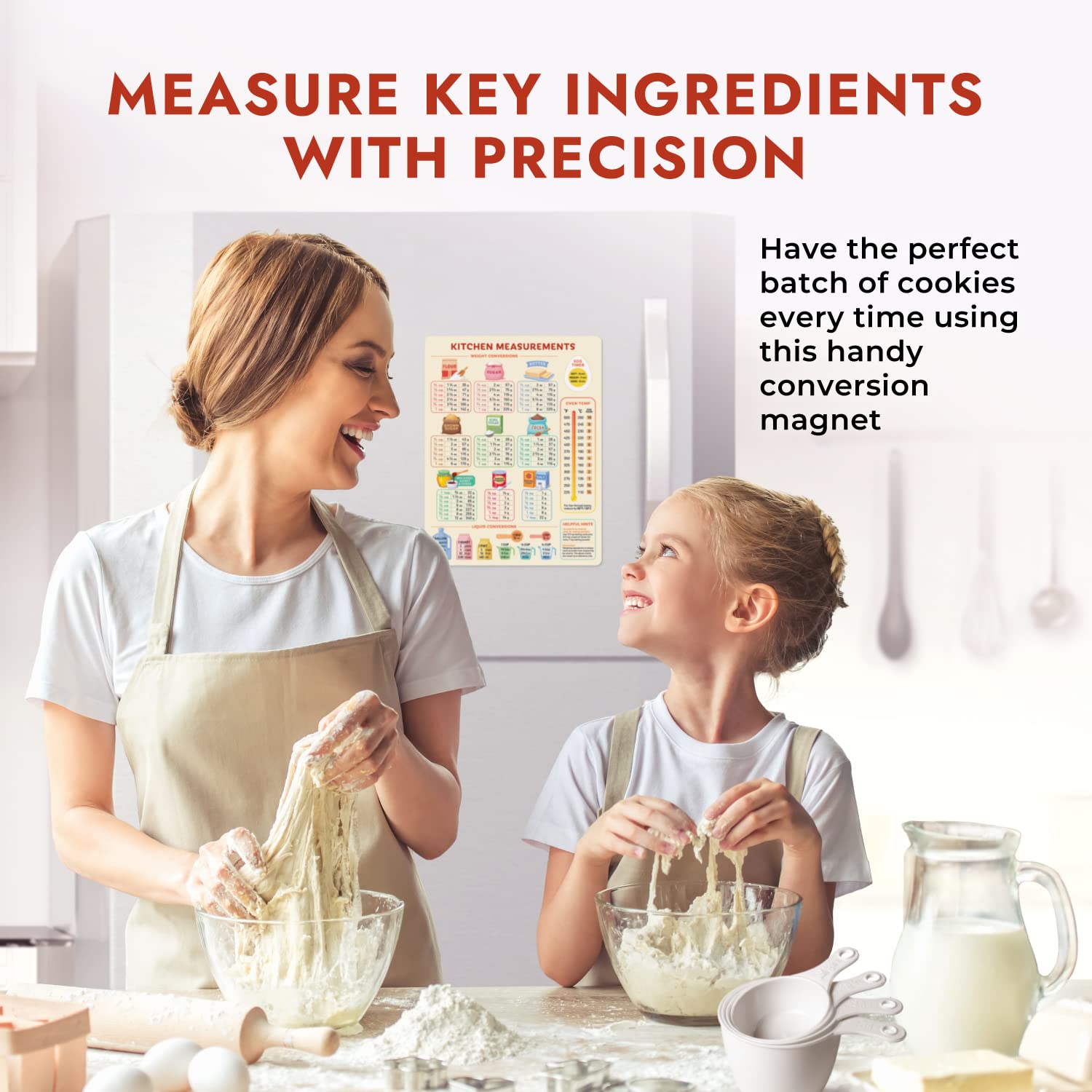Kitchen Conversion Chart Magnet for Easier Cooking & Kitchen Baking - Kitchen Gadget Baking Gifts - Metric Conversion Chart for