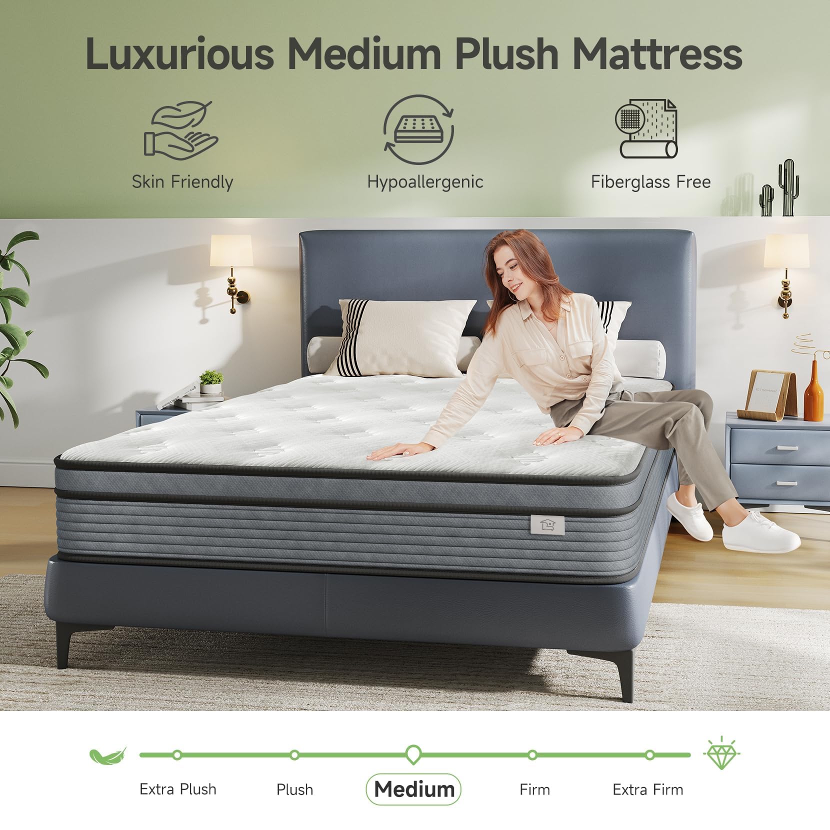 Yaak Twin Mattress 12 Inch, Hybrid Single Mattress In A Box, Individual Pocket Spring Twin Bed Mattress With Breathable Memory F