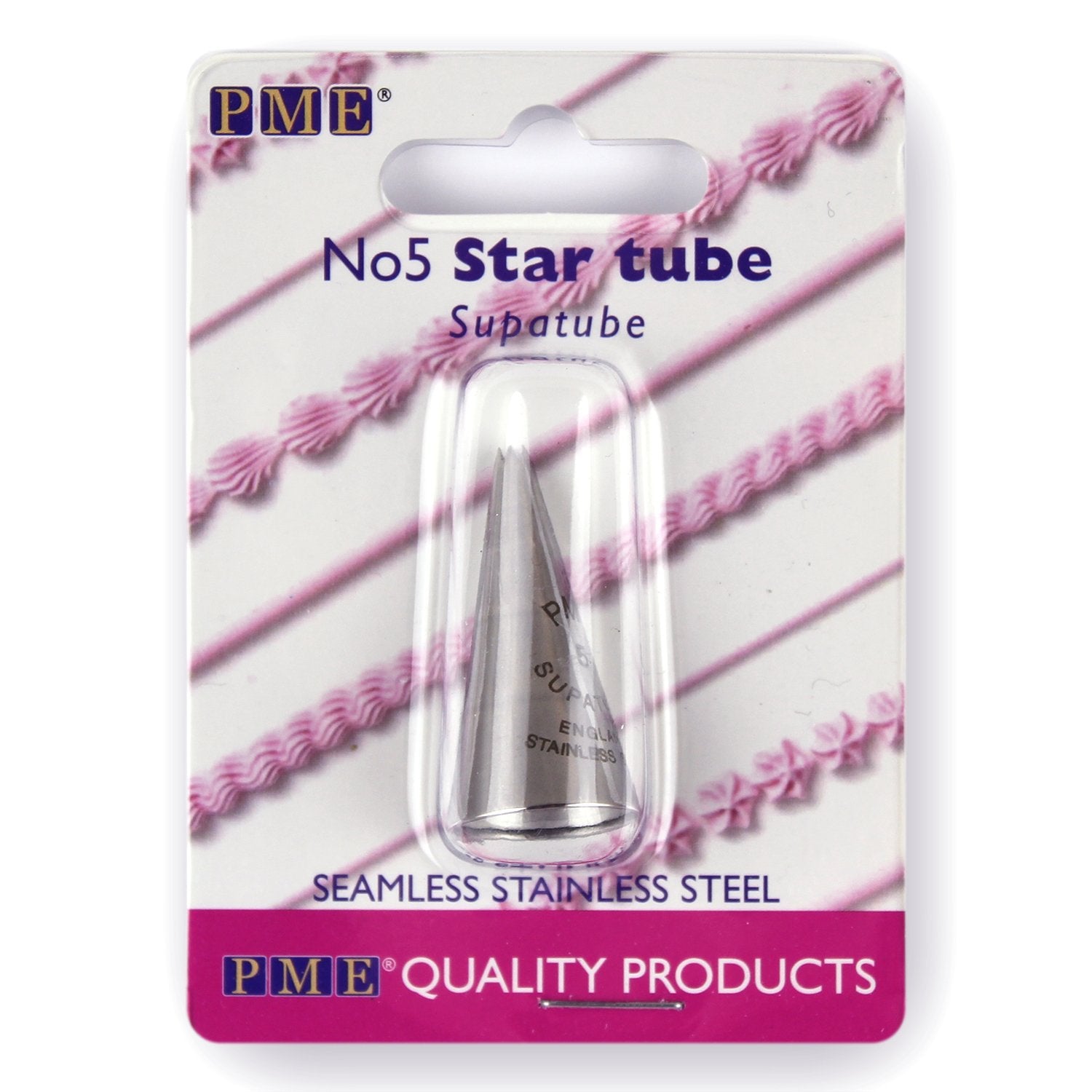 Pme, Decorating Tip, No. 5 Seamless Stainless Steel Small Star Supatube