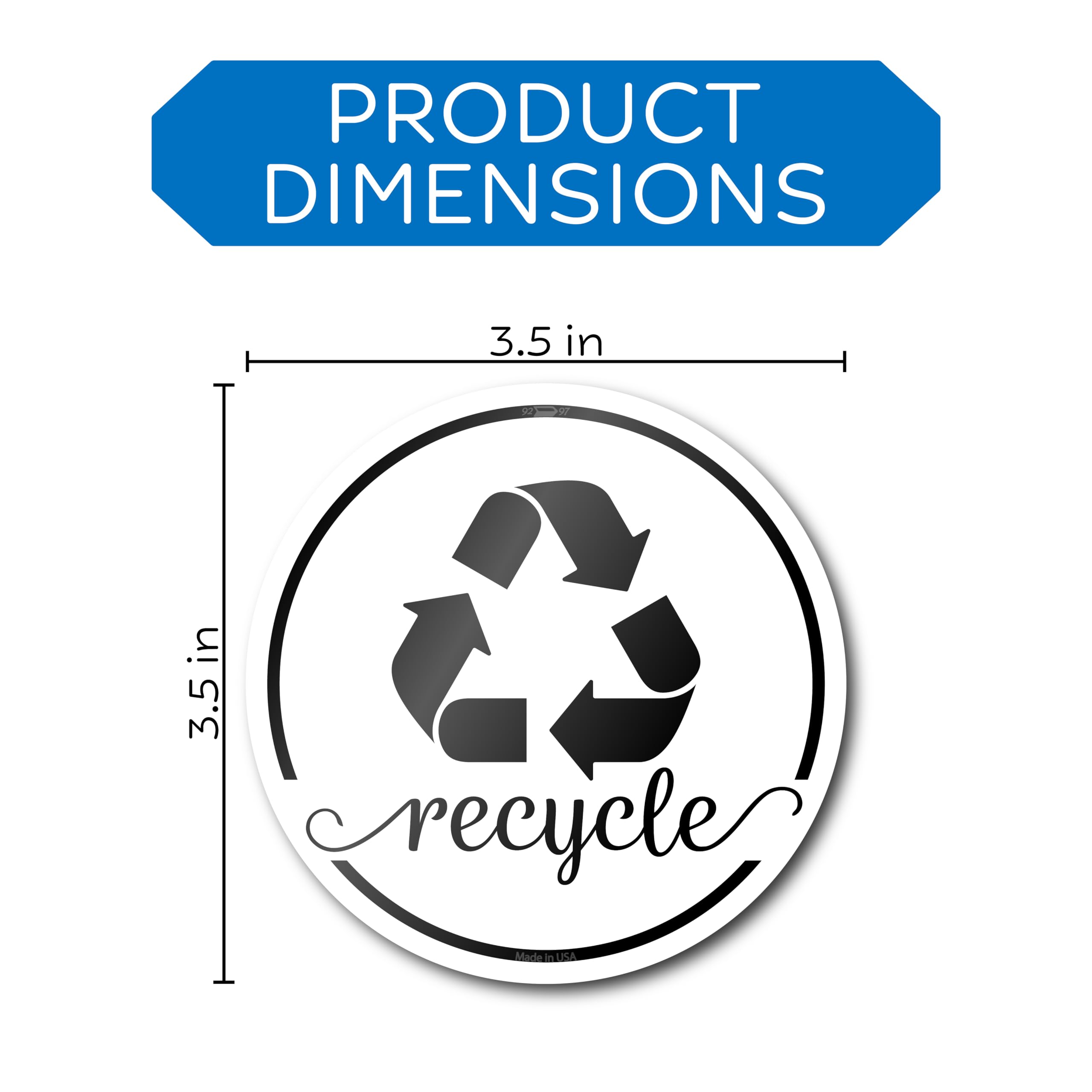 Elegant Recycling Stickers For Trash Can, 3.5'' Trash And Recycle Stickers, Laminated Recycle Stickers For Trash Bins, Recycle S
