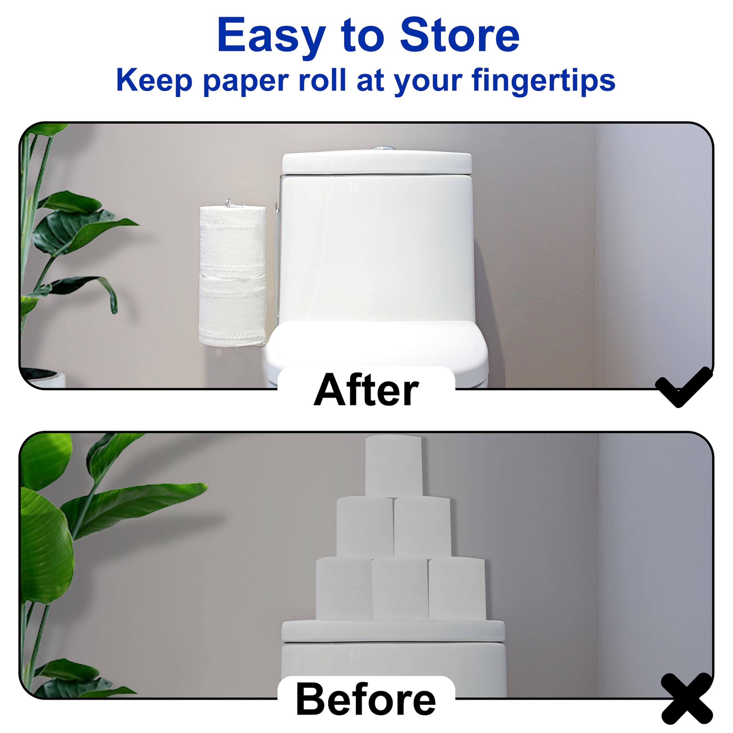 Toilet Paper Holder, Over The Tank Toilet Paper Holder, Toilet Paper Roll Holder For 2 Rolls, Bathroom Toilet Paper Holder With