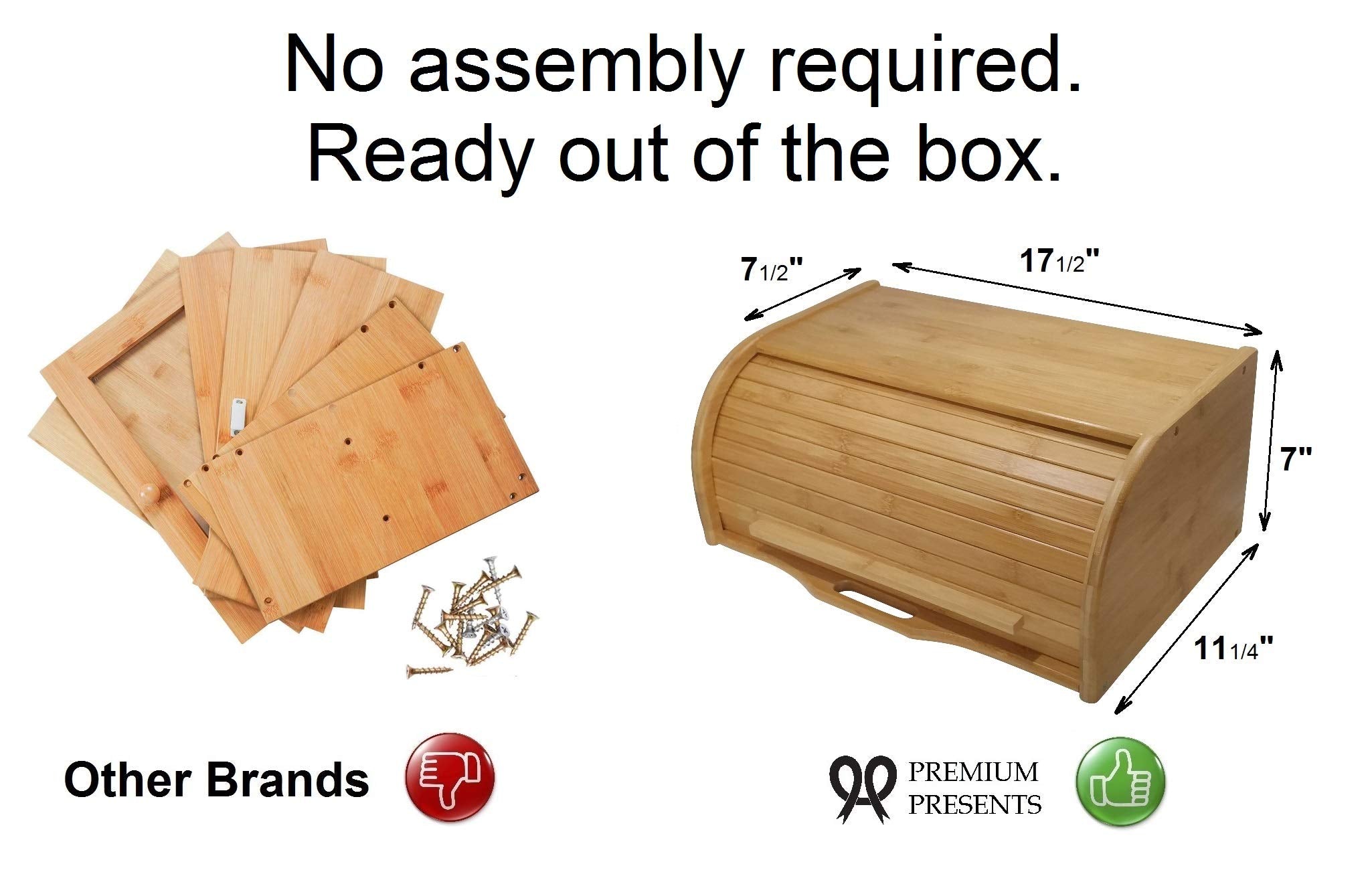 Large Bread Box Bread Basket Wooden Box Storage Boxes Kitchen Counter Organizer, Roll Top Breadbox. Bread Boxes For Kitchen Coun