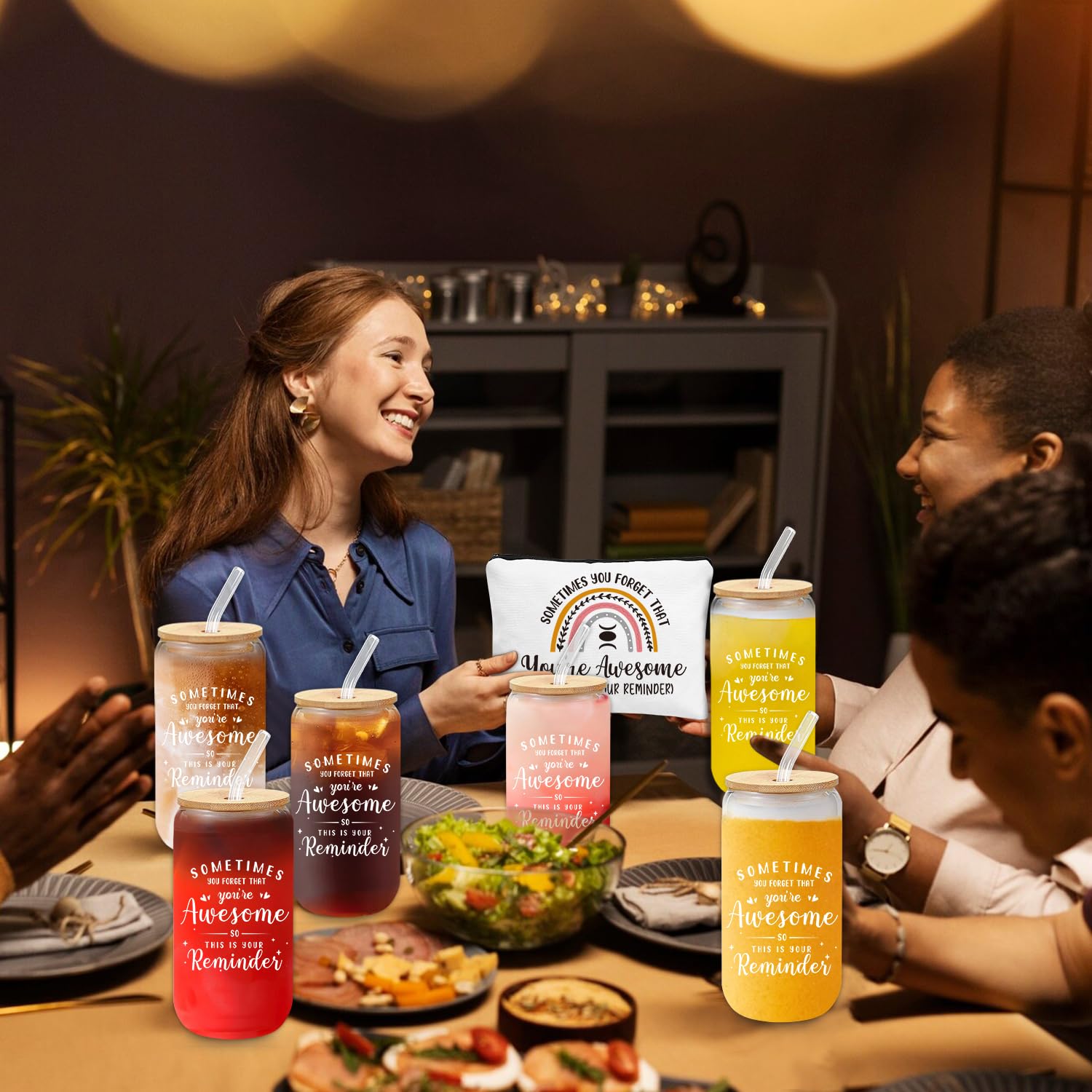 6 Set Employee Appreciation Gifts Bulk, Chaos Coordinator Gifts For Coworker Staff Teacher Nurses, 16Oz Thank You Glass Cups Mak