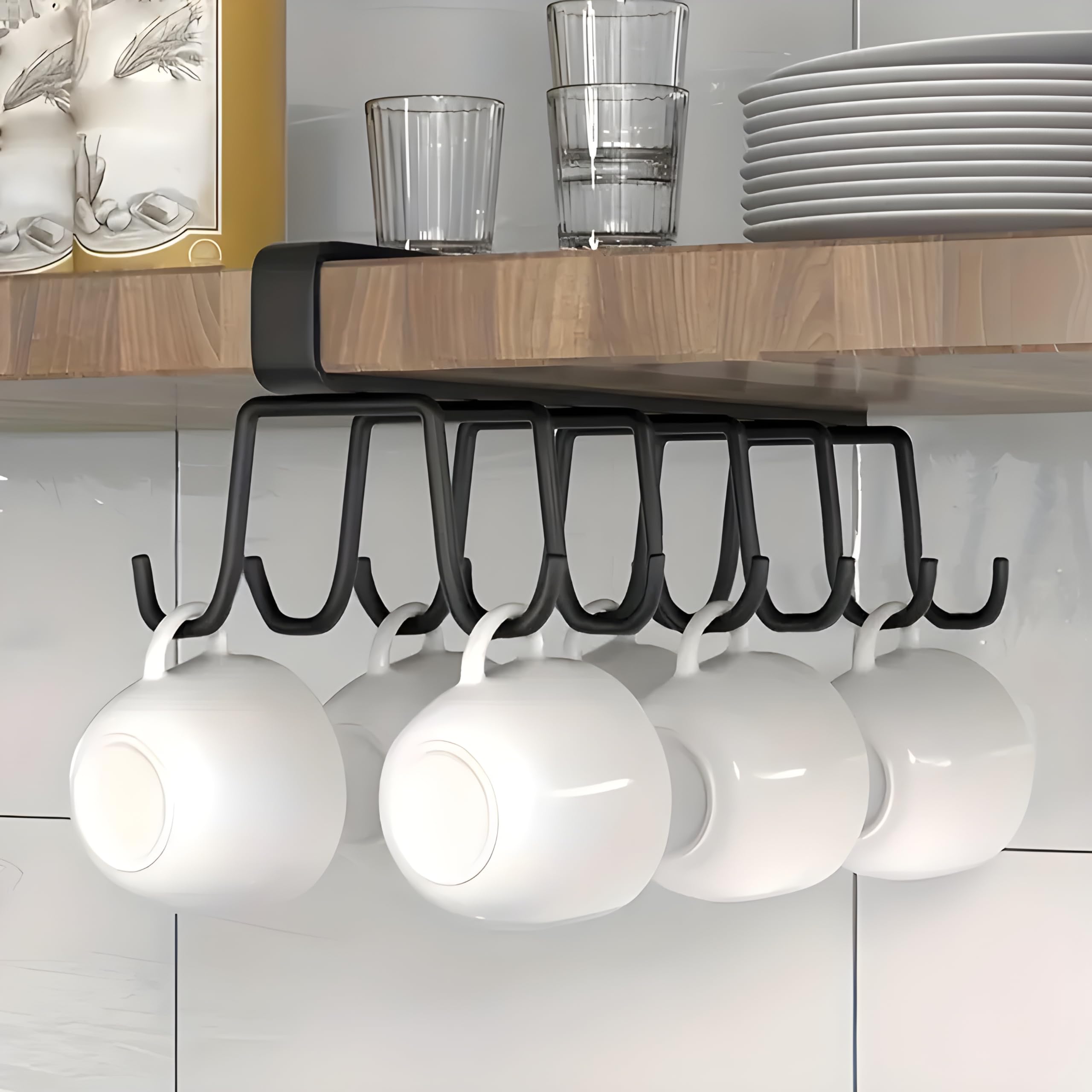 Jialto 1 Pcs DoubleRow 12 Hooks For Kitchen Storage  Cupboard Hanging Organizer For Coffee, Tea Cups, Towels, And More | Versa