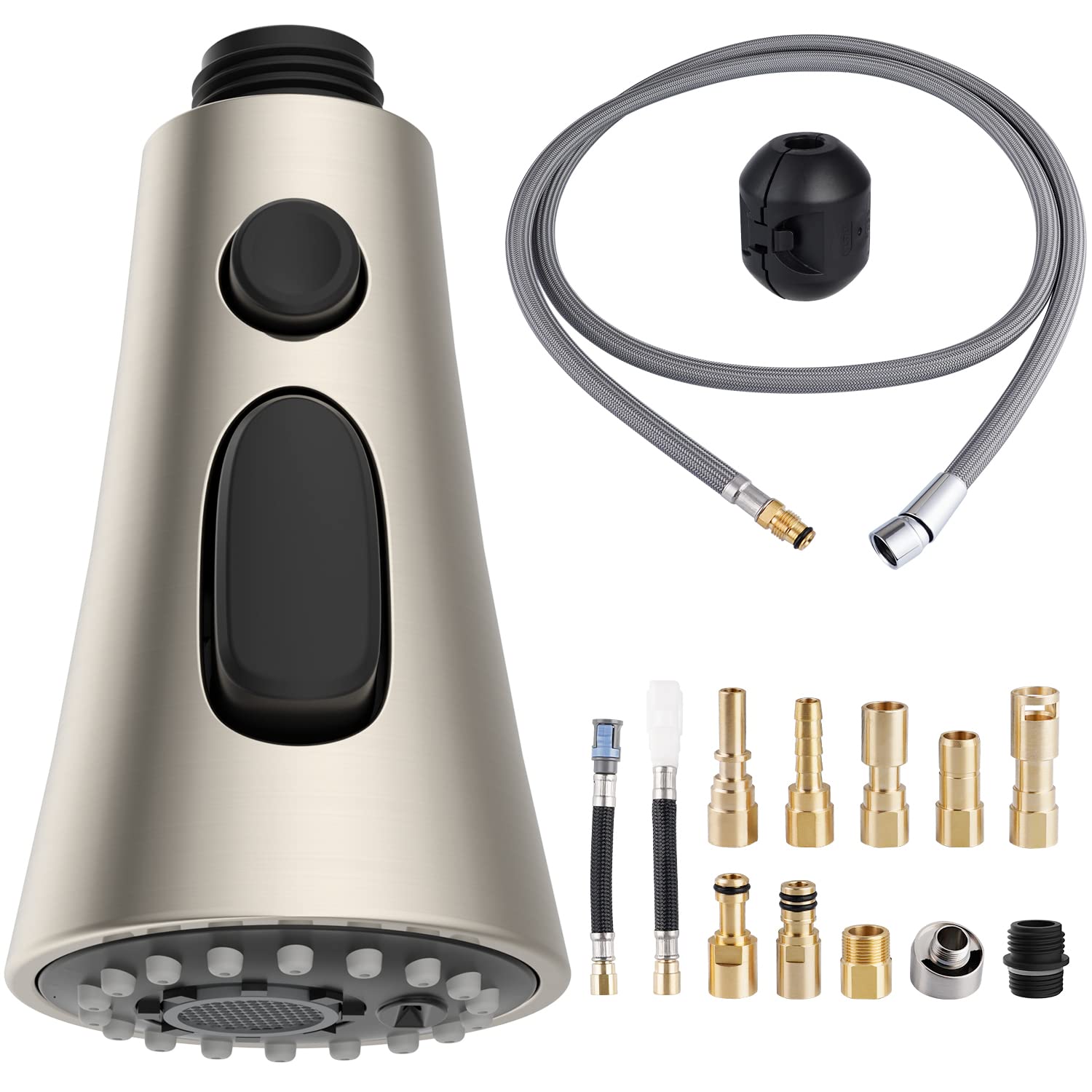 Pull Down Kitchen Faucet Sprayer Set Compatible With Moen Delta Kohler Faucet, Included 3 Function Sink Faucet Head Replacement,