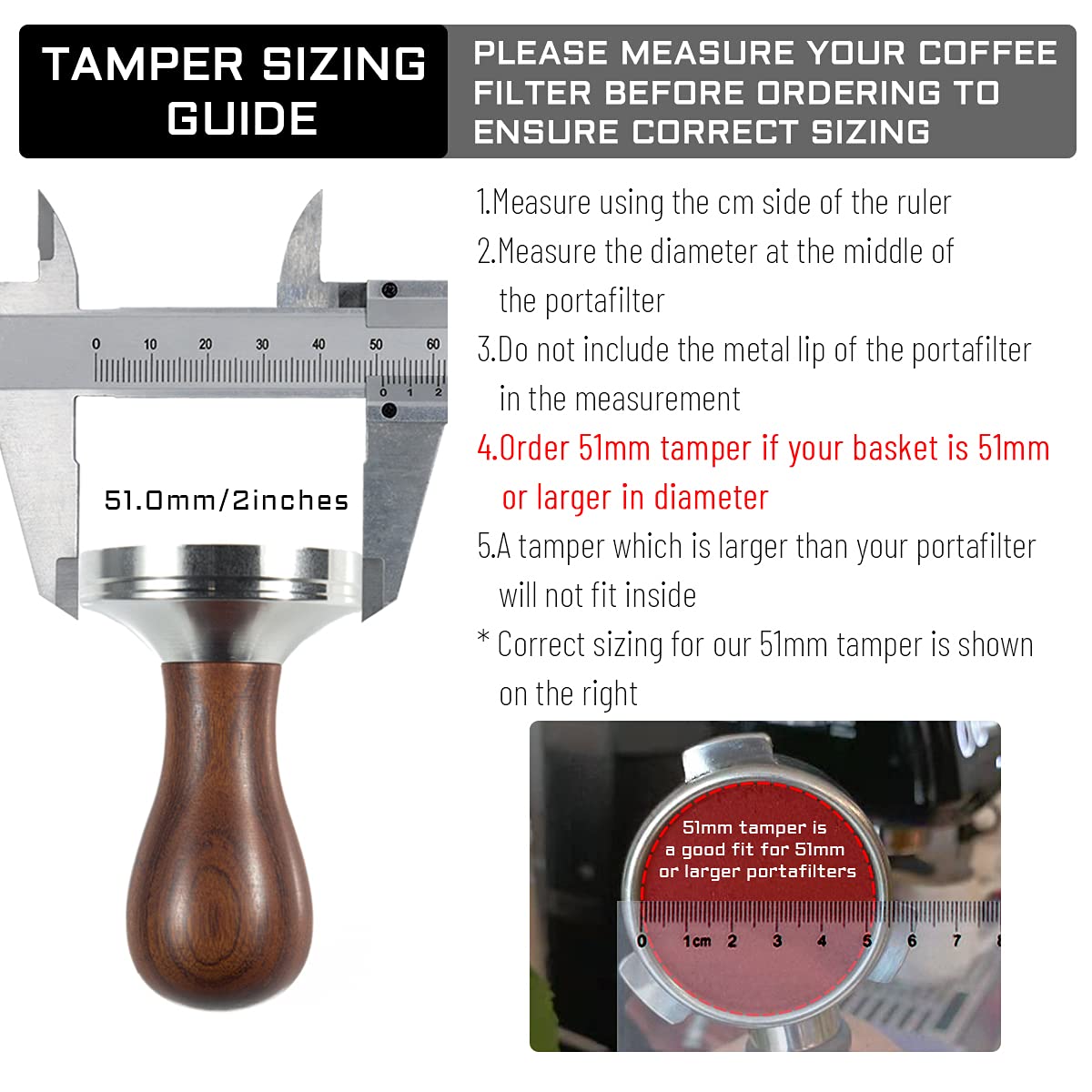 Coffee Tamper Espresso Press With Tamper Mat 304 Stainless Steel Flat Base Wooden Handle For Coffee Grounds Barista Espresso Mac