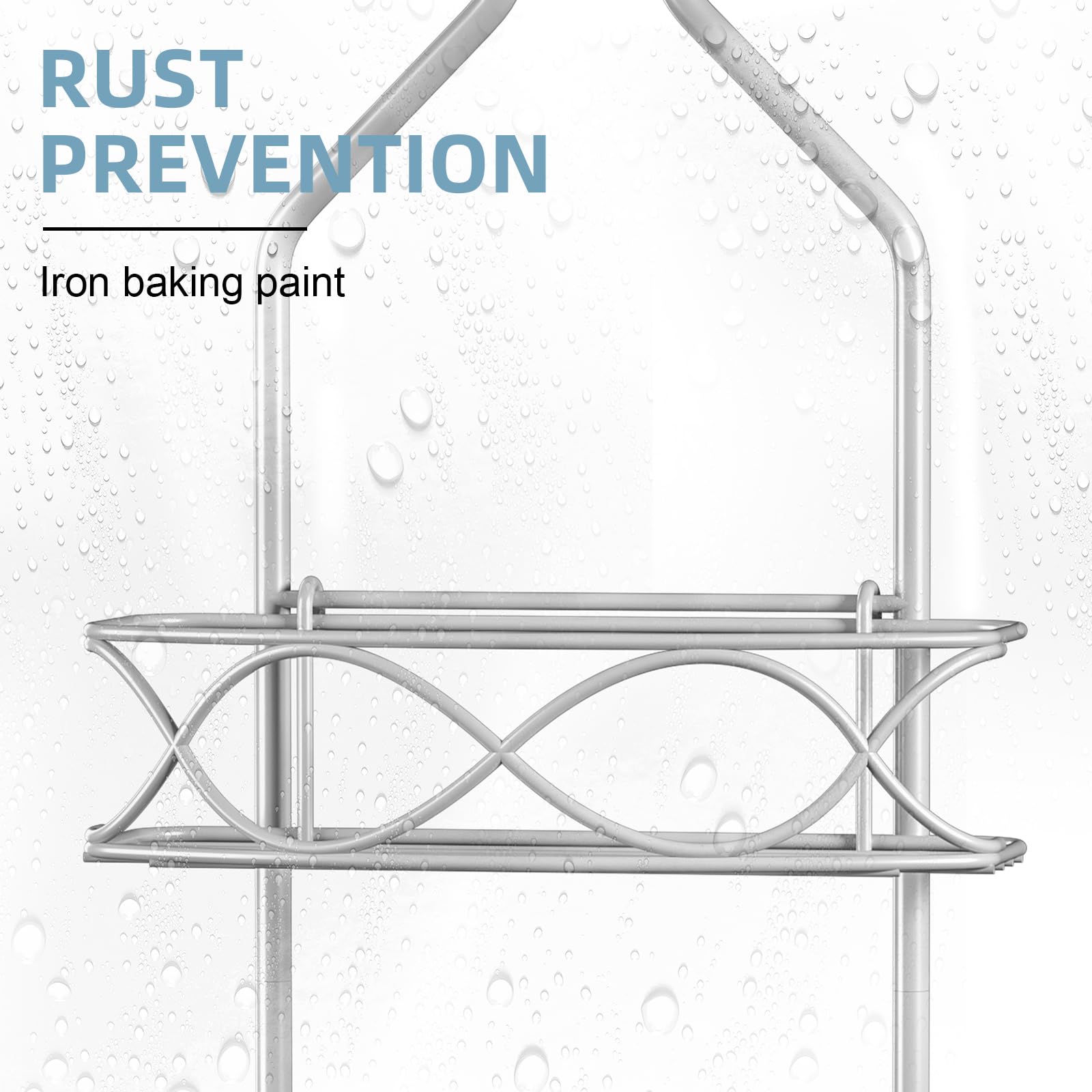 GAOKASE Shower Caddy Shower Caddy Over Shower Head  Shower Caddy Hanging 3 Tier with Two Movable Baskets Grey Shower Caddy Hanging with hooks for Towels  Sponge and more