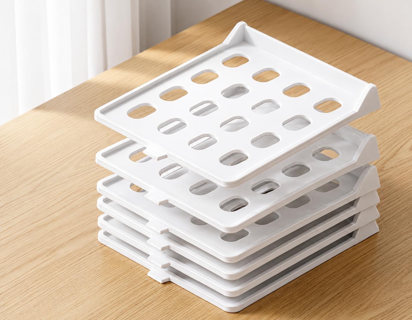 Sassyvilla Stackable Shirt Organizer Tray For Wardrobe | Foldable Cloth & TShirt Storage Stacker | SpaceSaving Closet Organize