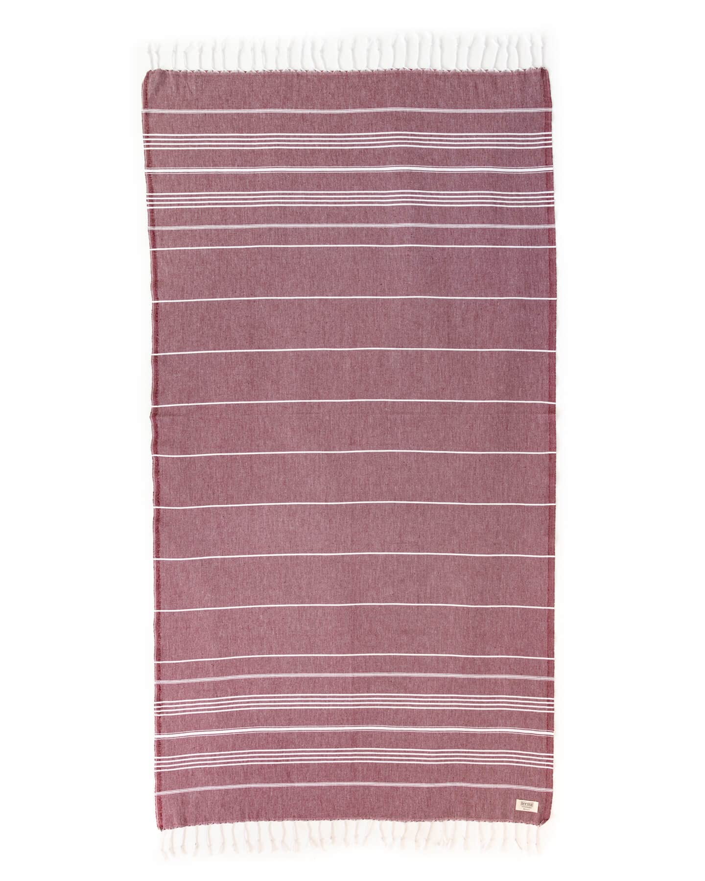 Teema Large Turkish Beach Towel - 100% Turkish Cotton - Sand Free - Fast Drying - Versatile And Multi-Use - The Simple (Maroon)