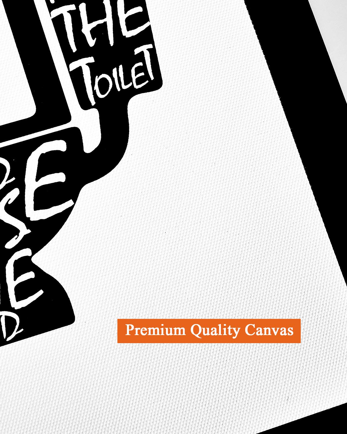 Bathroom Decor Wall Art Prints With Paper Frames;Funny Bathroom Wall Signs Wash Brush Floss Flush Black And White Bathroom Canva
