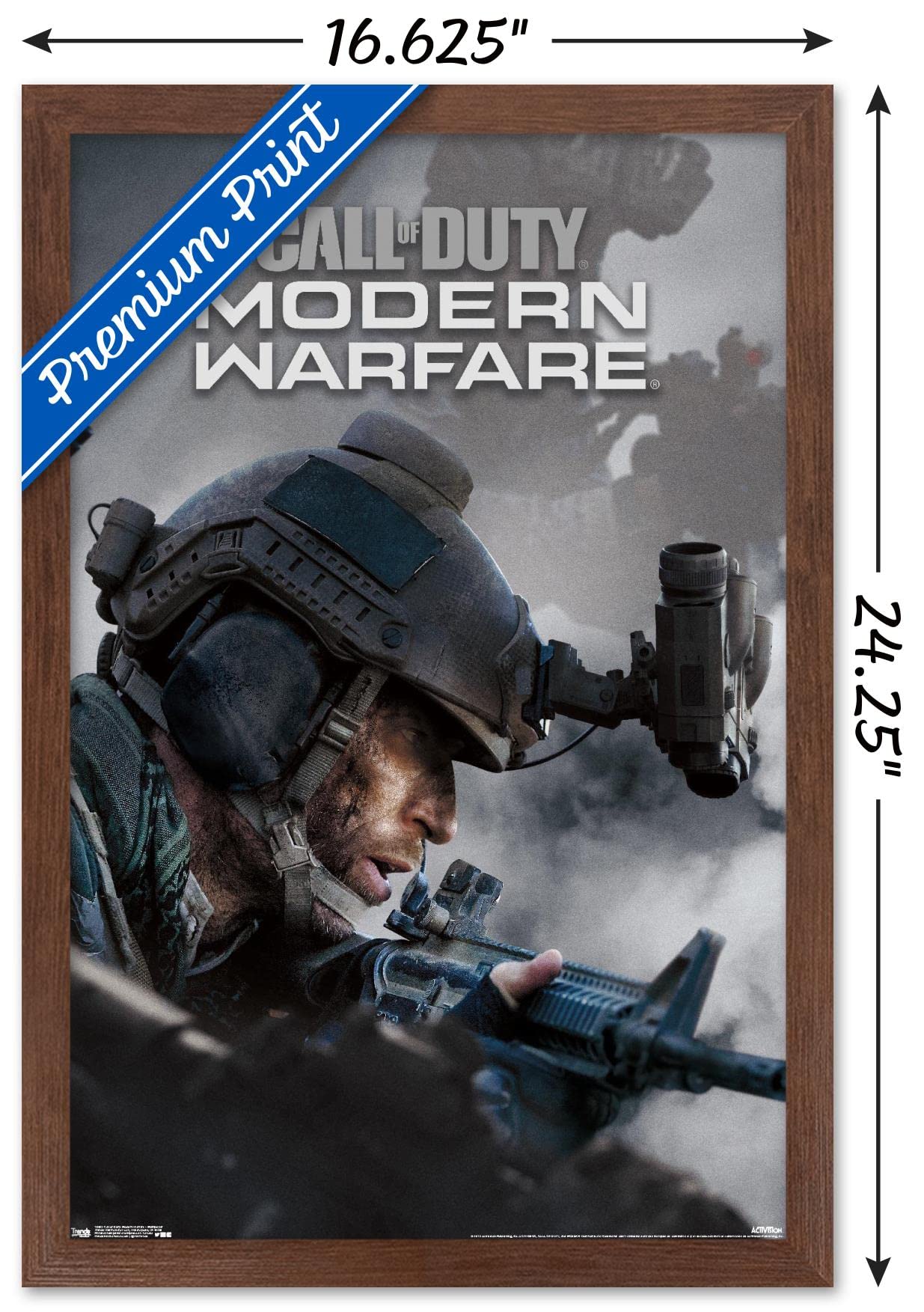 Trends International Call Of Duty: Modern Warfare - Multiplayer Wall Poster, 14.725'' X 22.375'', Mahogany Framed Version