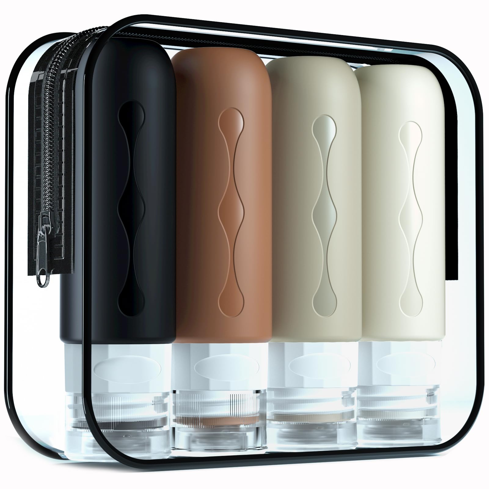 Gemice Travel Bottles For Toiletries, Tsa Approved Travel 3Oz Size Containers With Clear Bag, Bpa Free Leak Proof Travel Tubs Re