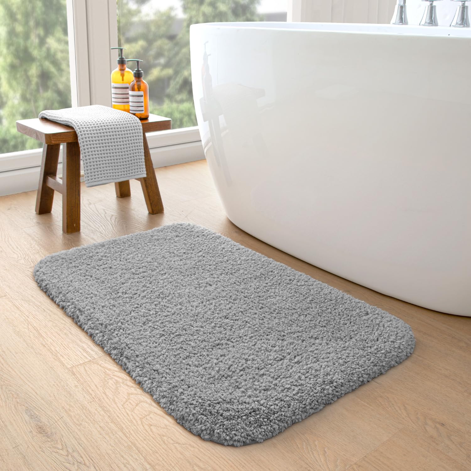 Dexi Bathroom Rug Mat, Extra Soft And Absorbent Bath Rugs, Washable Non-Slip Carpet Mat For Bathroom Floor, Tub, Shower Room (43