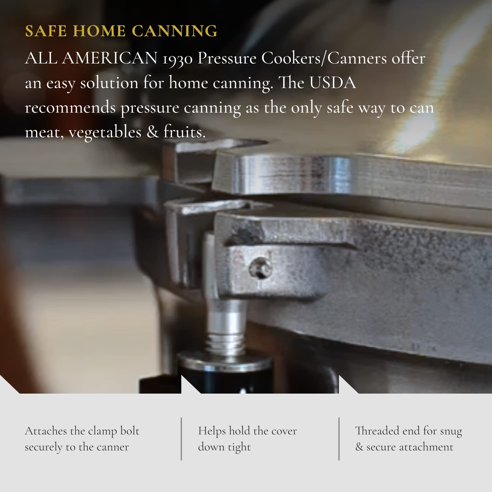 All American 1930 - Pin for Clamp Bolt - Helps Hold The Cover Down - Fits All Our Pressure Cookers/Canners