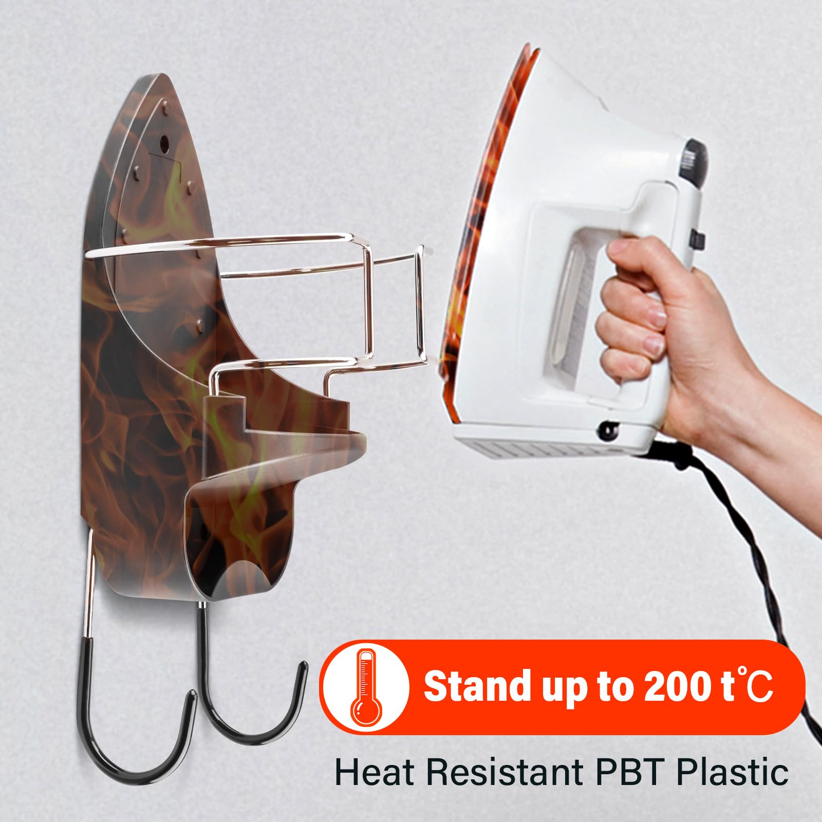 Alpinista Ironing Board Hanger Wall Mount Ironing Board Holder Wall Mount For Laundry Rooms Storage Organizer, Black